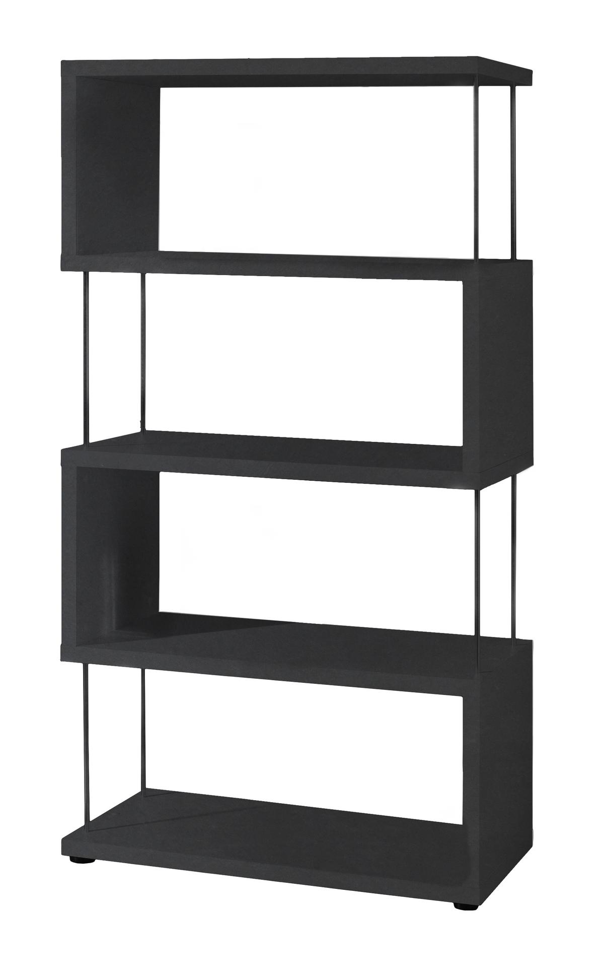 STOJACÍ REGÁL STICKS - čierna, Modern, kompozitné drevo/plast (66/126/33cm) - Mömax