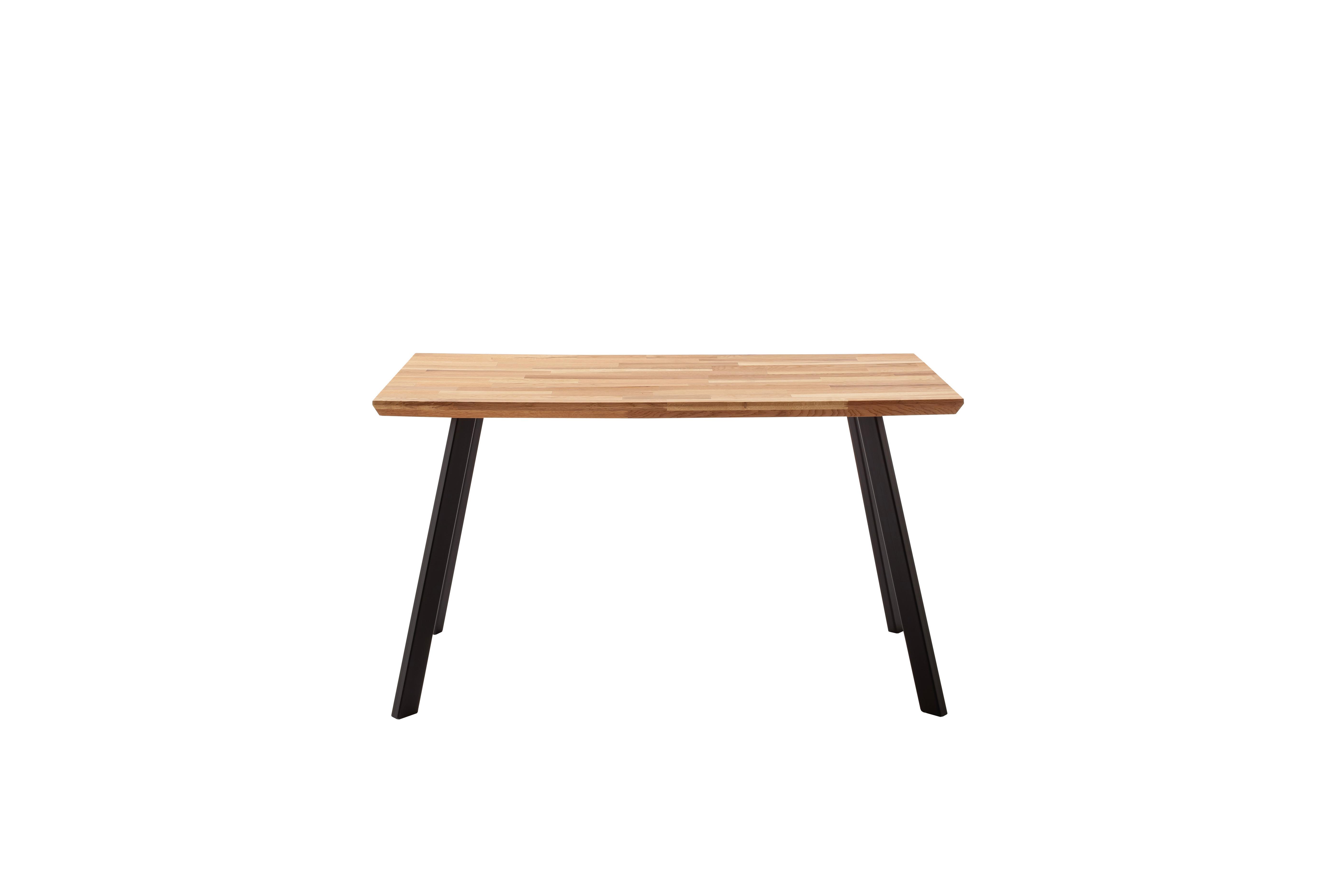 Esstisch Zeballos 180x90cm Vierfußtisch - Eichefarben/Schwarz, ROMANTIK / LANDHAUS, Holz/Metall (180/75/90cm)