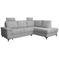 Rohová sedačka SARA L, pravá, sivá - čierna/sivá, Basics, kov/textil (250/189cm) - Ondega