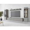 Wohnwand Vera Ii 4-teilig Grau B: 240 Cm - Grau, Trend, Glas/Holzwerkstoff (240/130/33cm) - P & B