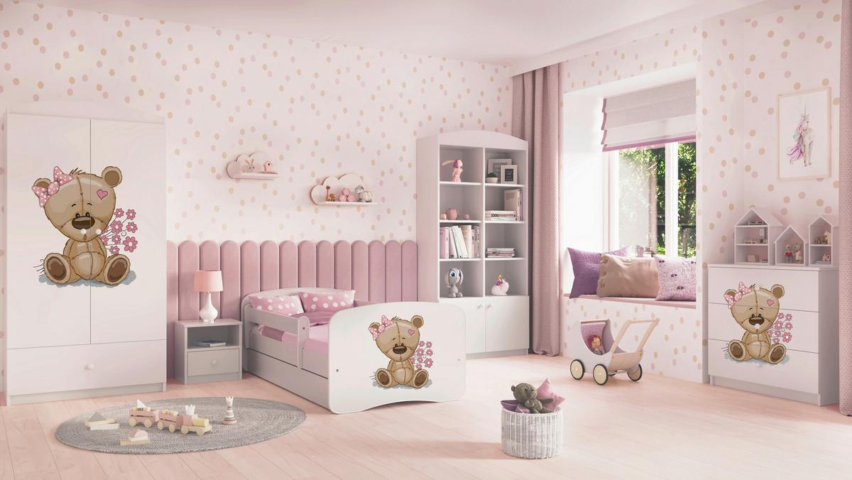 Kinder-/Juniorbett Babydreams inkl. Matratze 80x160 - Birkefarben/Weiß, MODERN, Holz/Holzwerkstoff (80/160cm) - MID.YOU