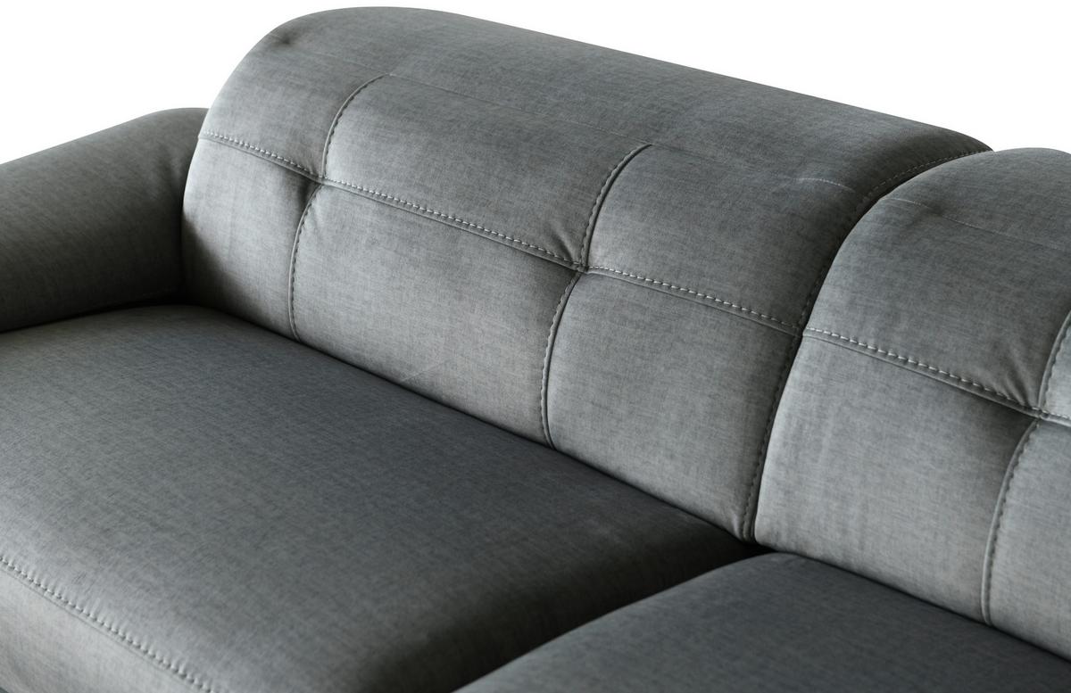Ecksofa + Relaxfunktion Bonn Grau 262x170 cm - Schwarz/Grau, MODERN, Holz/Textil (262/79/170cm)