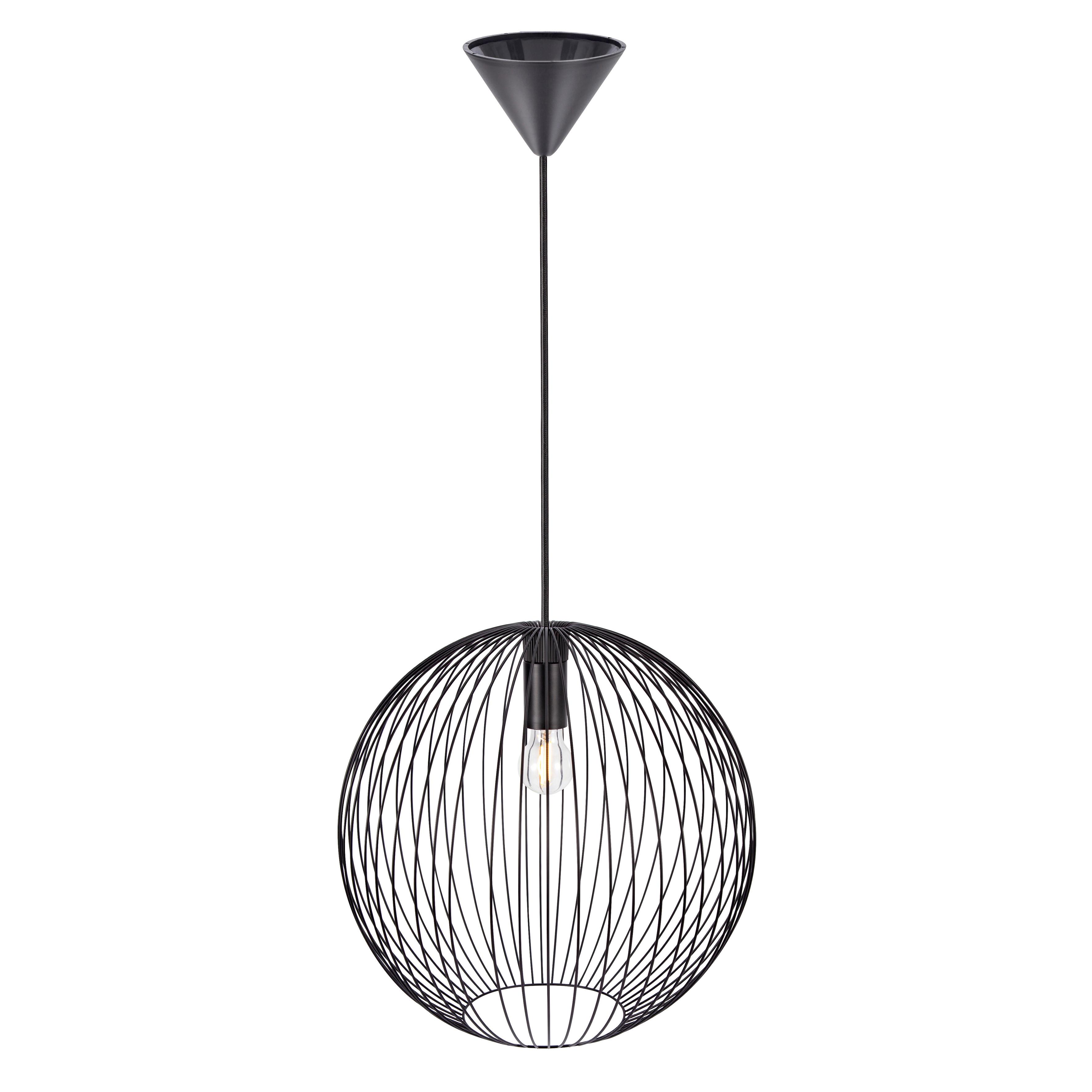 Hängeleuchte Beroni Schwarz D: 35 cm - Schwarz, KONVENTIONELL, Metall (35/33cm) - Nordlux
