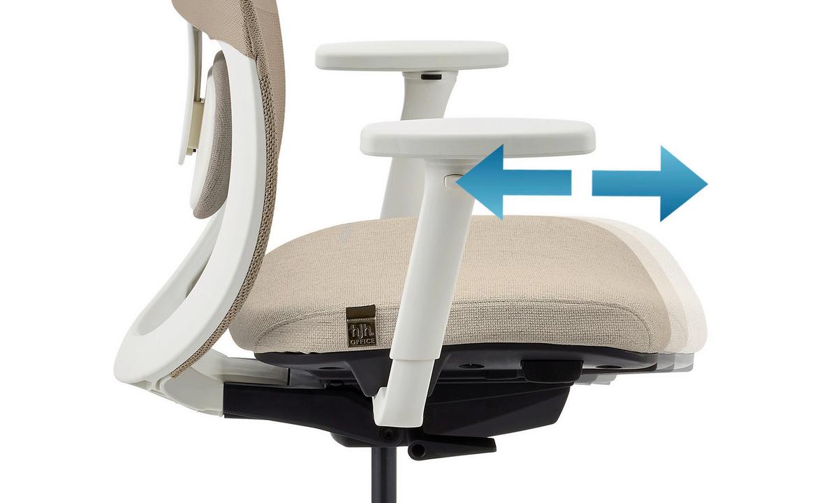 Drehstuhl Skandis Pro Weiß/Beige B: 71cm - Beige/Weiß, MODERN, Kunststoff/Textil (71/131/66cm) - MID.YOU
