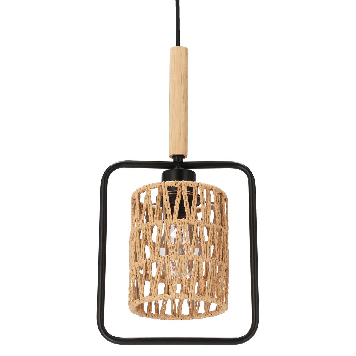Pendelleuchte 31-26767 Crown - Beige/Schwarz, Natur, Textil/Metall (20/12/110cm)