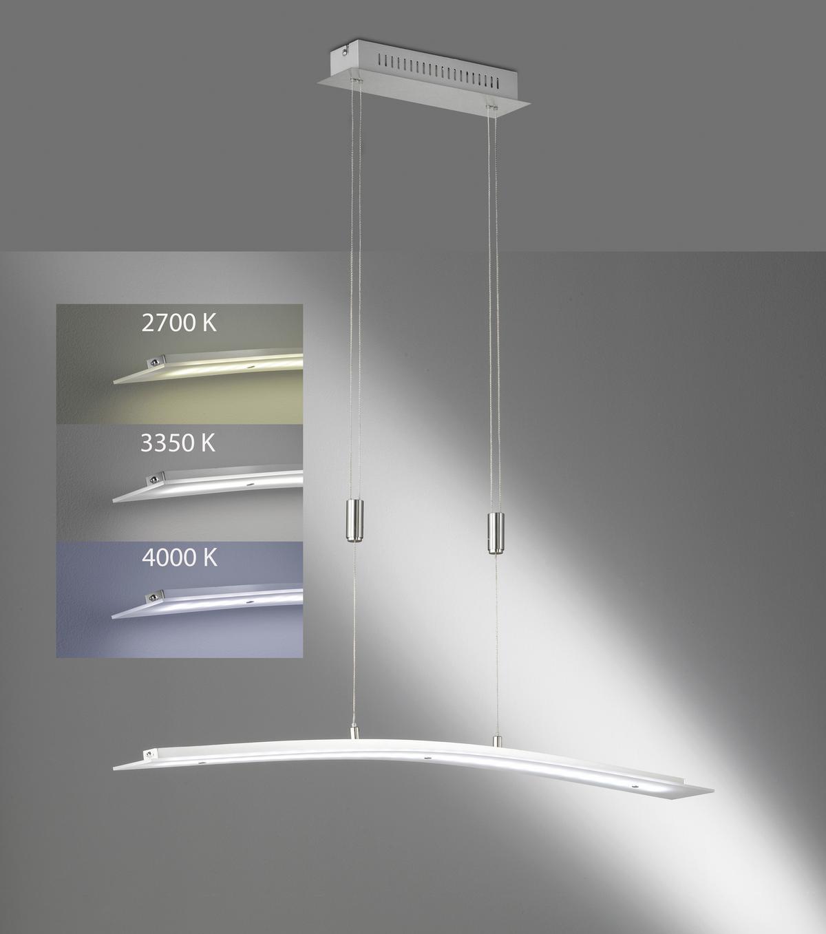 LED-Hängeleuchte Metis H: 80- 150 cm 1-Flammig dimmbar - Chromfarben, KONVENTIONELL, Metall (90/9/80-150cm) - Fischer & Honsel