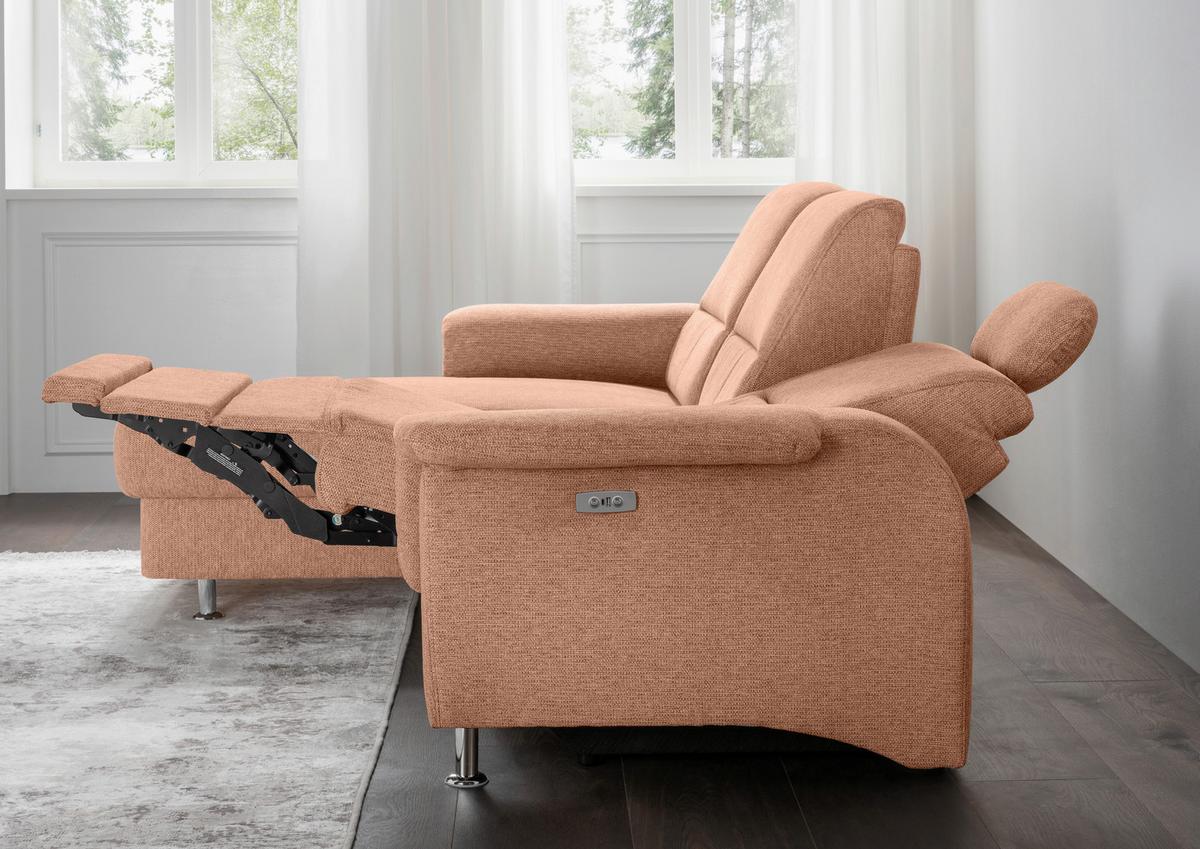 Ecksofa mit Stauraum Parole Koralle Chenille - Chromfarben/Koralle, MODERN, Textil (165/231cm) - Livetastic