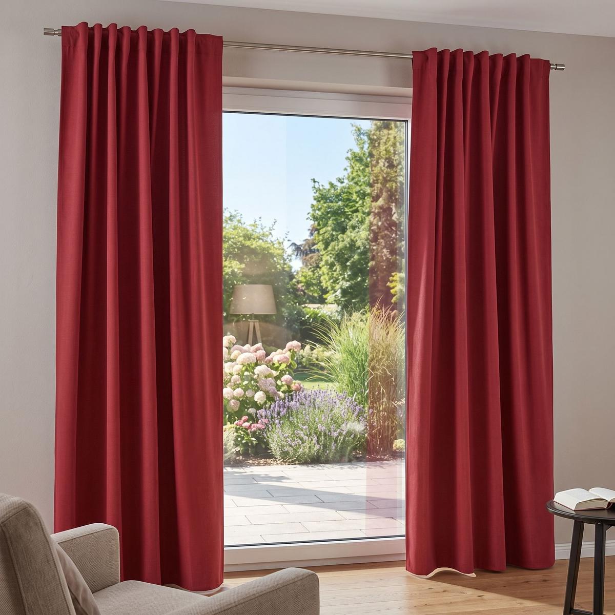 WÄRMESCHUTZVORHANG Eskimo Bordeaux B: 135 cm - Bordeaux, Basics, Textil (135/245cm) - Schmidt W. Gmbh
