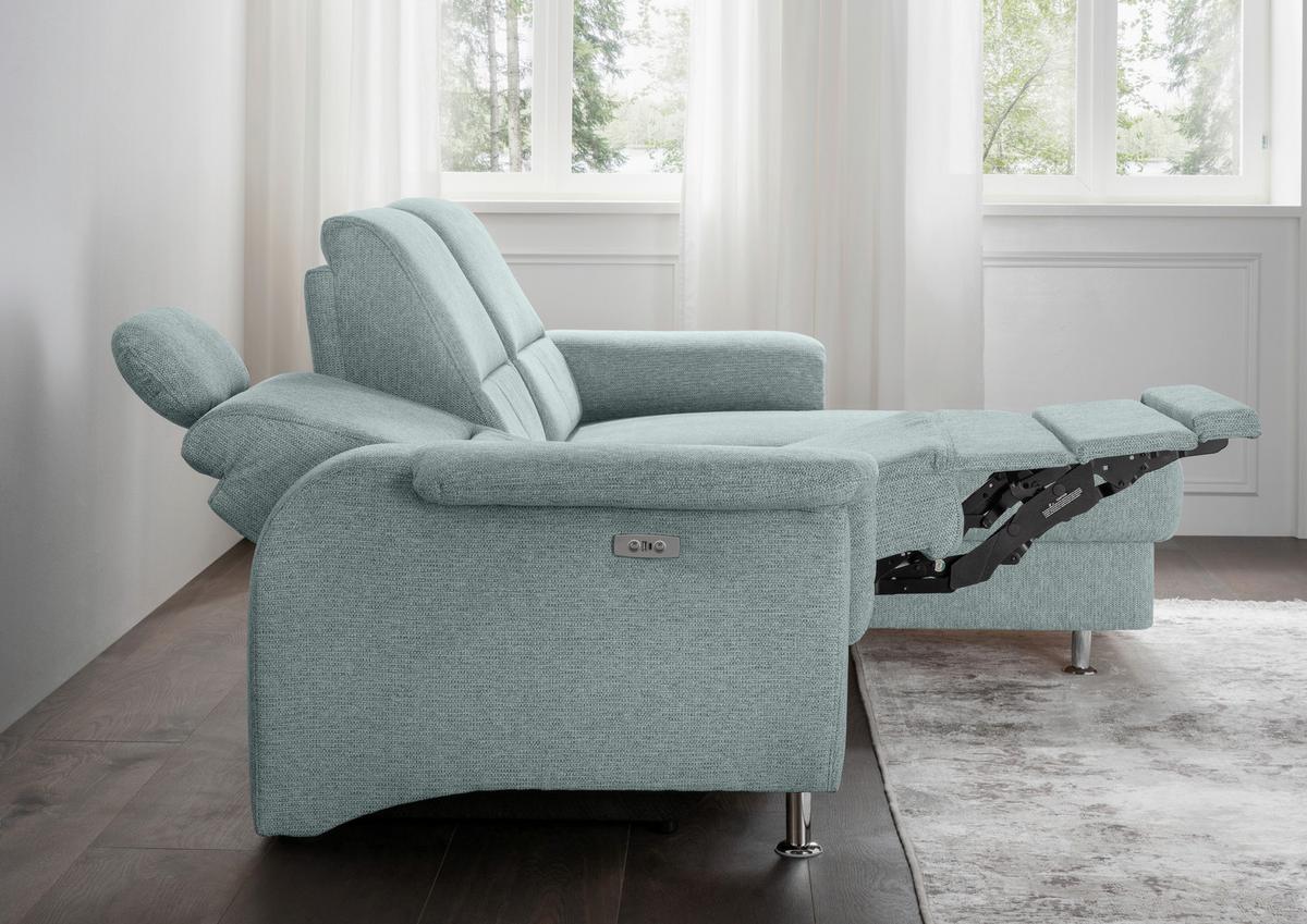 Ecksofa Mit Stauraum Parole Blau Chenille - Chromfarben/Blau, MODERN, Textil (231/165cm) - Livetastic