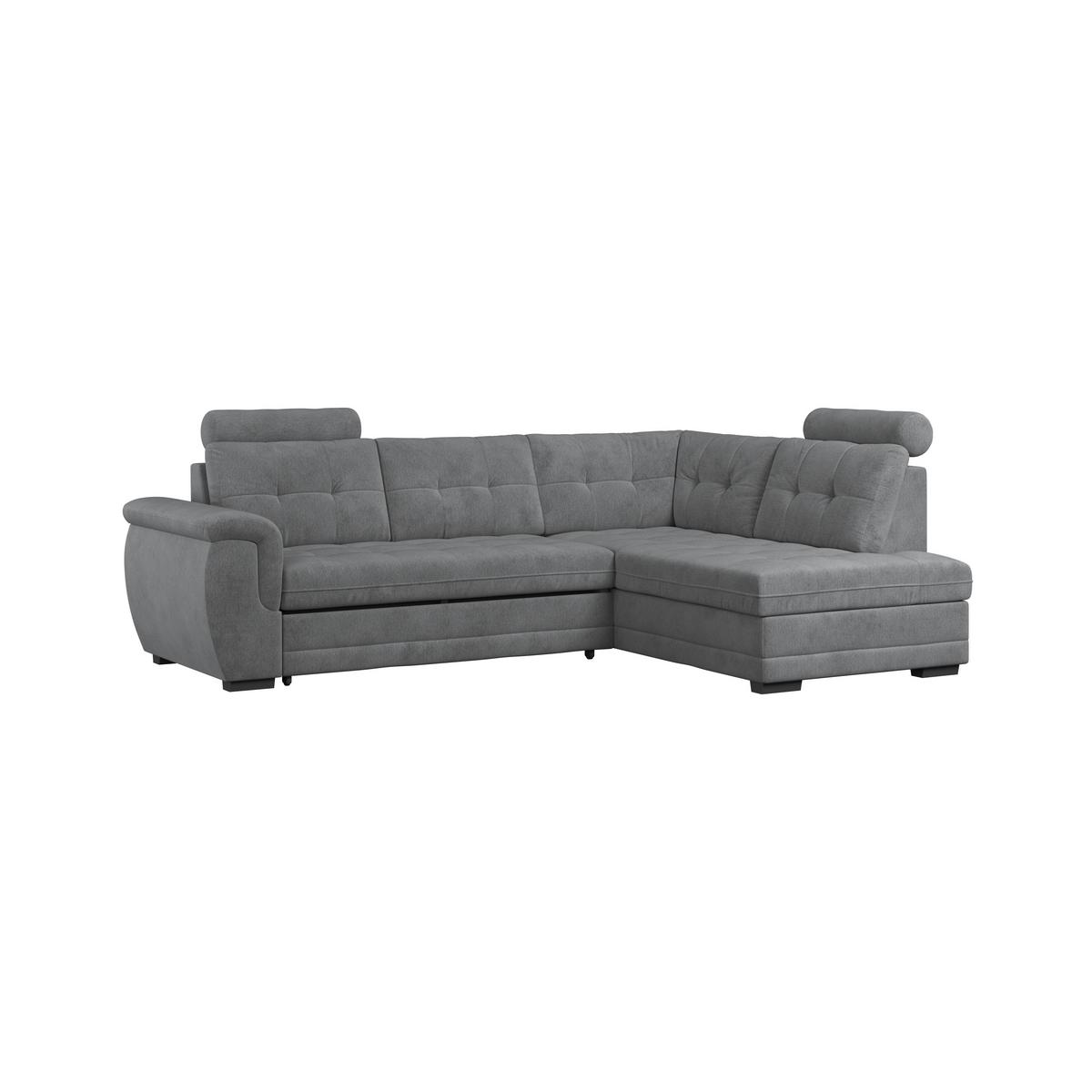 Ecksofa mit Schlaffunktion Falco new anthrazit 251x183 cm - Anthrazit/Schwarz, KONVENTIONELL, Textil (251/183cm) - Ondega