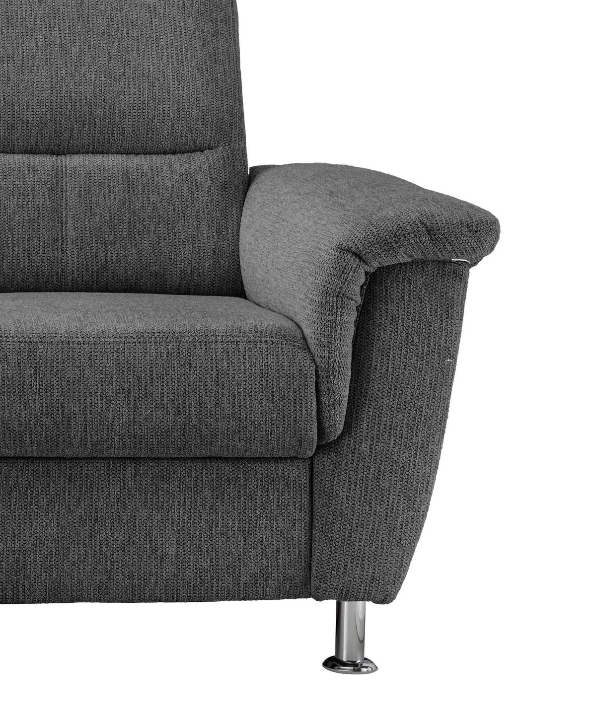 Ecksofa Mit Stauraum Parole Anthrazit Chenille - Chromfarben/Anthrazit, KONVENTIONELL, Textil (184/231cm) - Livetastic