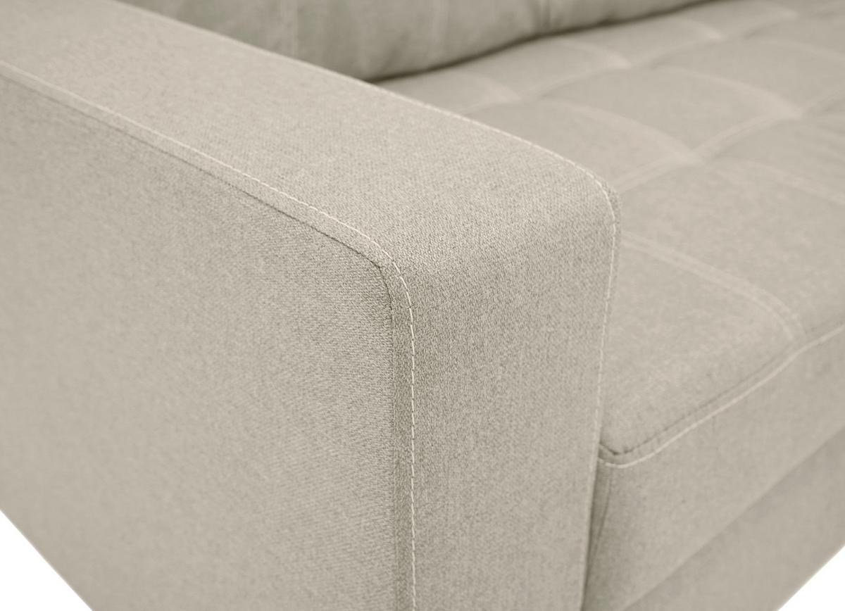 Eckschlafsofa Mediolan Silberfarben S: 240x160 cm - Sandfarben/Schwarz, Design, Textil (240/160cm) - Livetastic