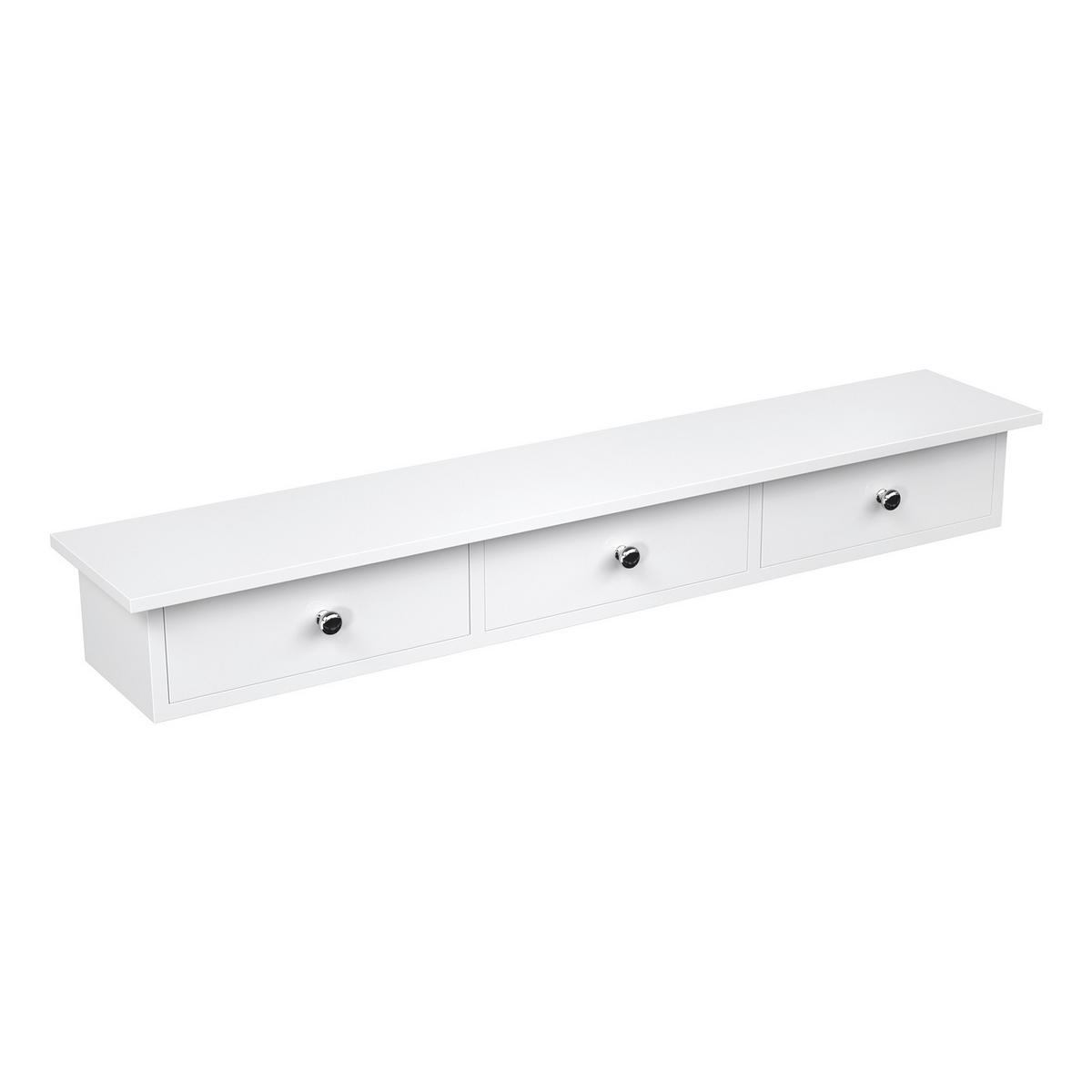 Hängeregal Mit 3 Schubladen B: 80 cm, Weiß - Weiß, Basics, Holzwerkstoff (80/10/15cm) - Boxxx