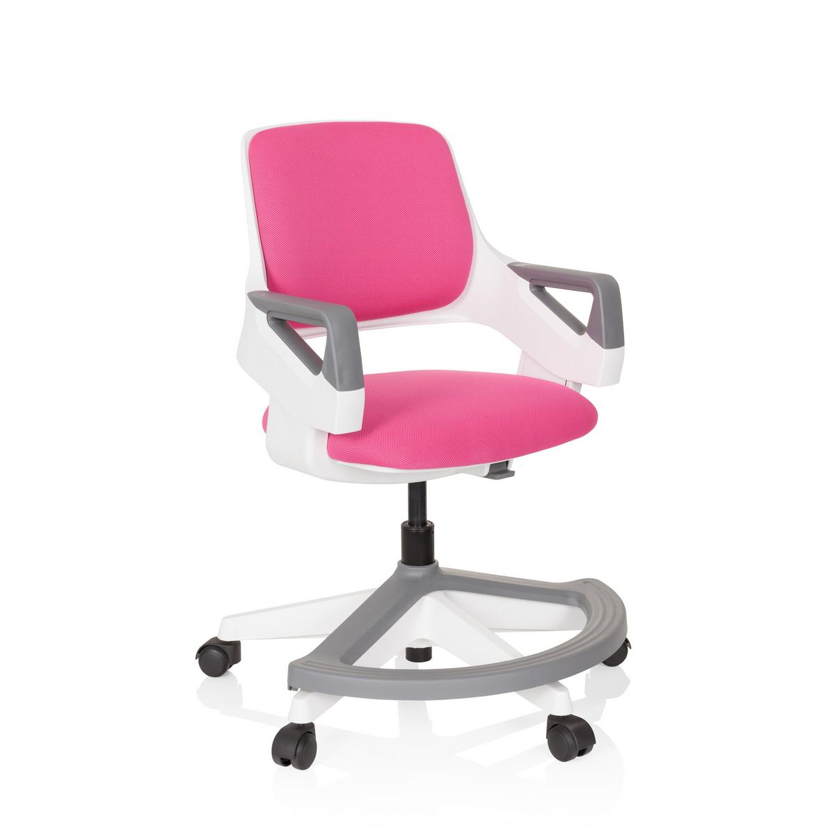 Jugenddrehstuhl Kid Flex Mit Armstützen Pink Bis 70 Kg - Pink/Weiß, Basics, Kunststoff (53/80-93/60cm) - MID.YOU