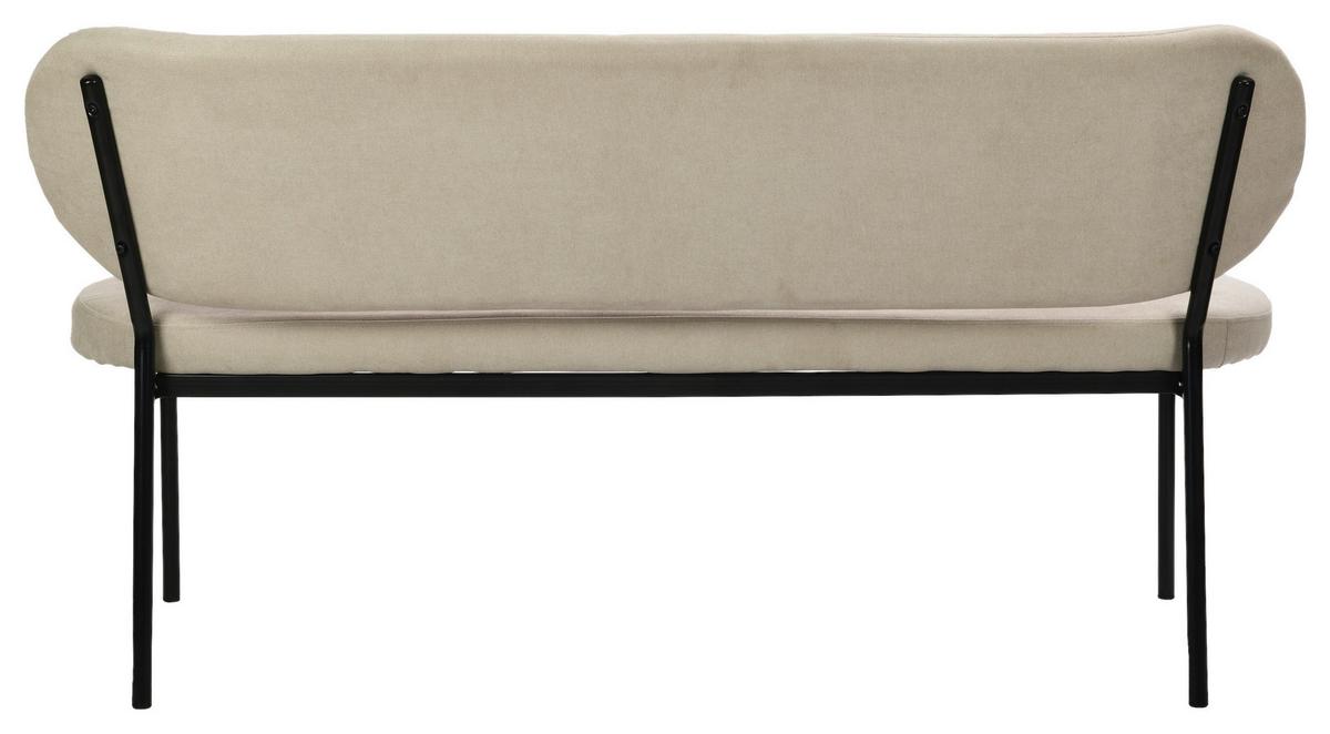 Sitzbank Jersey Schwarz, Taupe B: 160 cm - Taupe/Schwarz, Design, Textil/Metall (160/82/62cm) - MID.YOU