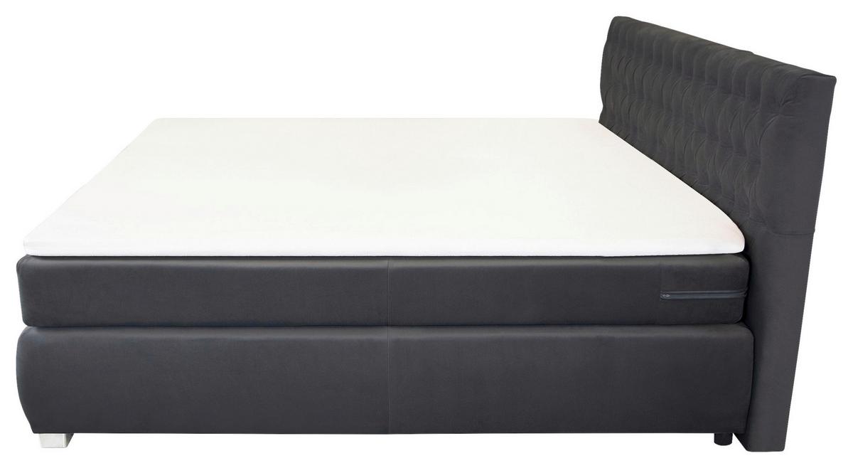 Boxspringbett Rumba inkl. Matratze 180x200 - Platinfarben/Grau, Basics, Textil (180/200cm) - Livetastic
