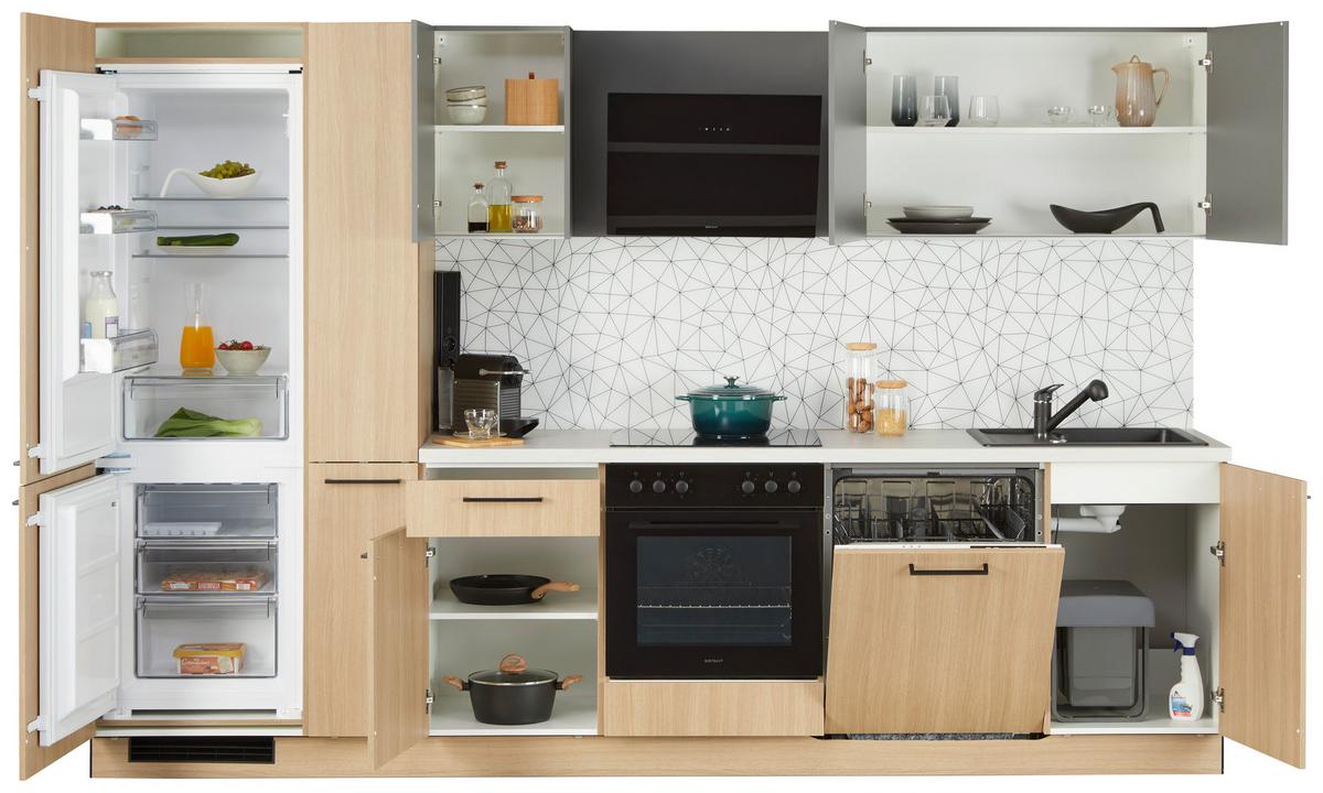 Küchenblock Plan/win - Eichefarben/Anthrazit, MODERN, Holzwerkstoff (310cm) - Express-Kuechen