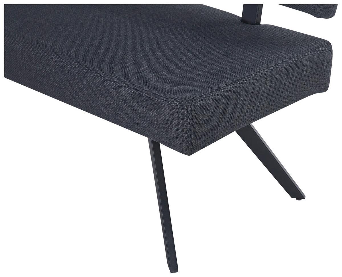 Eckbank Andros - Dunkelgrau/Schwarz, KONVENTIONELL, Textil/Metall (190/150cm) - MID.YOU