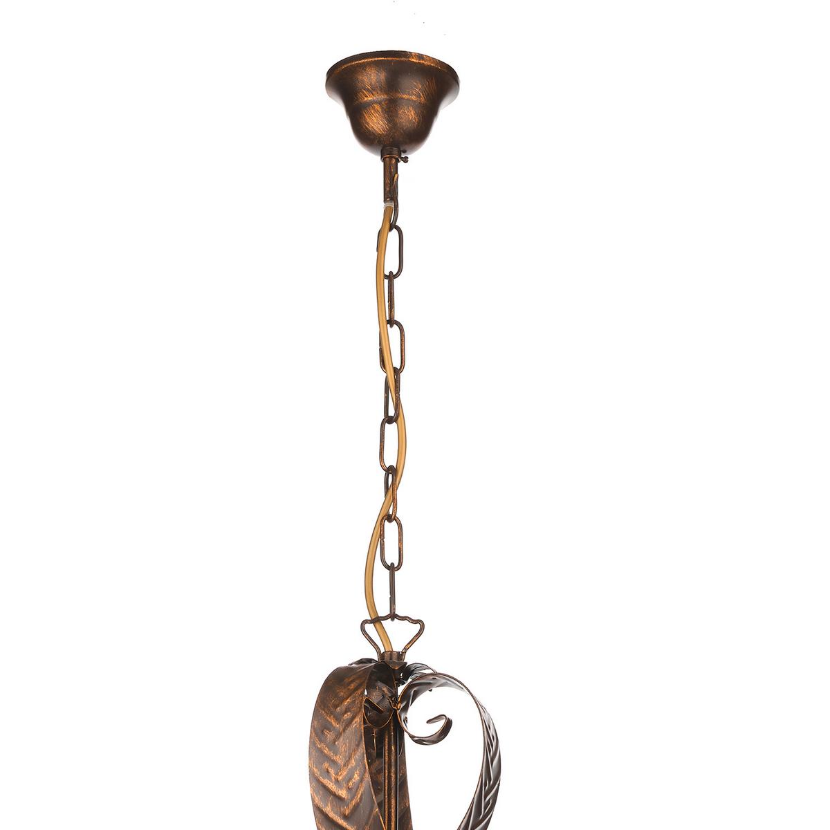Kronleuchter Perlmutt Bronzefarben L: 50 cm - Perlmutt/Bronzefarben, KONVENTIONELL, Metall (50/50/100cm)