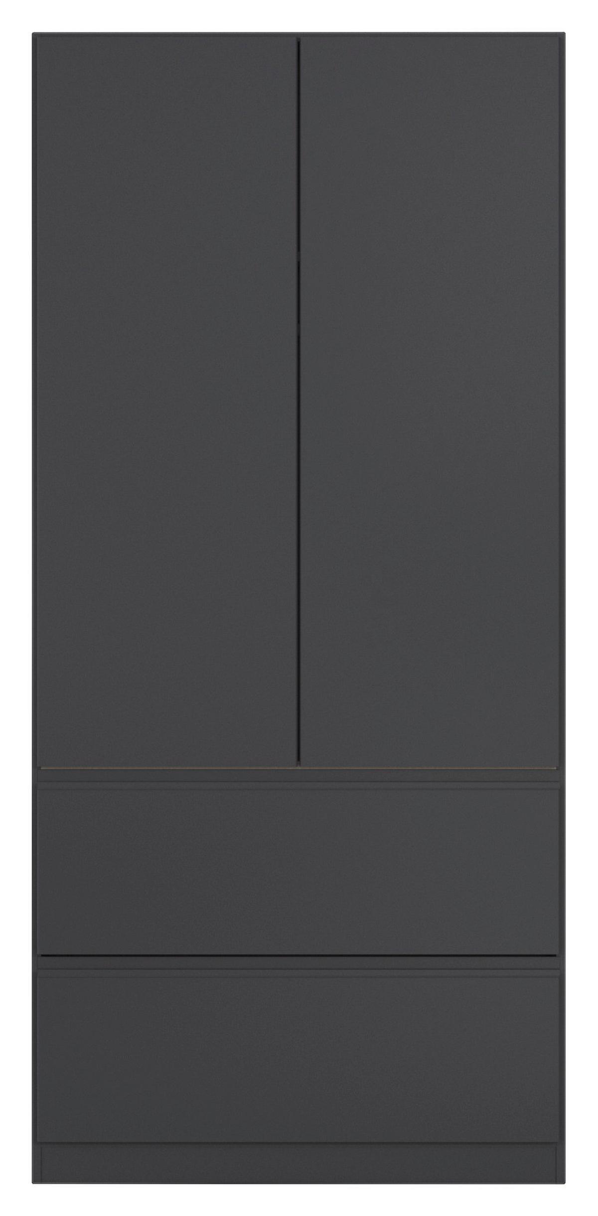 Drehtürenschrank Costa Grau B: 91 cm - Grau, MODERN, Holzwerkstoff (91/197/54cm) - Rauch Möbel
