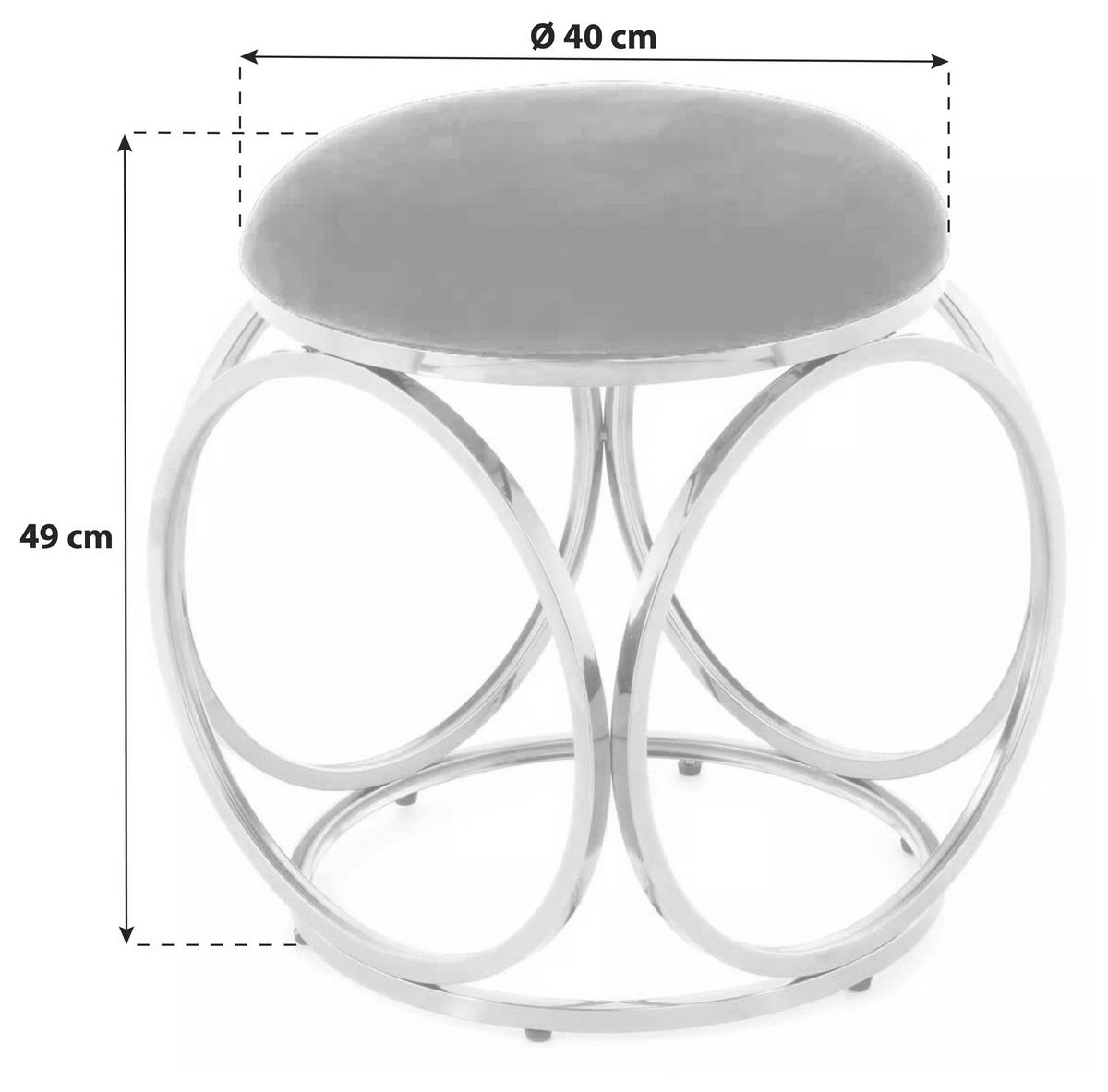 Hocker Edelstahl/Baumwolle Schwarz/Kupferfarben H: 49 cm - Schwarz/Kupferfarben, Trend, Textil/Metall (40/49/40cm) - Kayoom