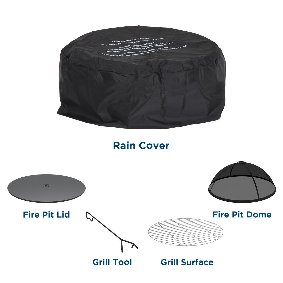Feuerstelle Asher Schwarz D: 69 cm - Dunkelgrau, Design, Keramik (69/37cm) - MID.YOU