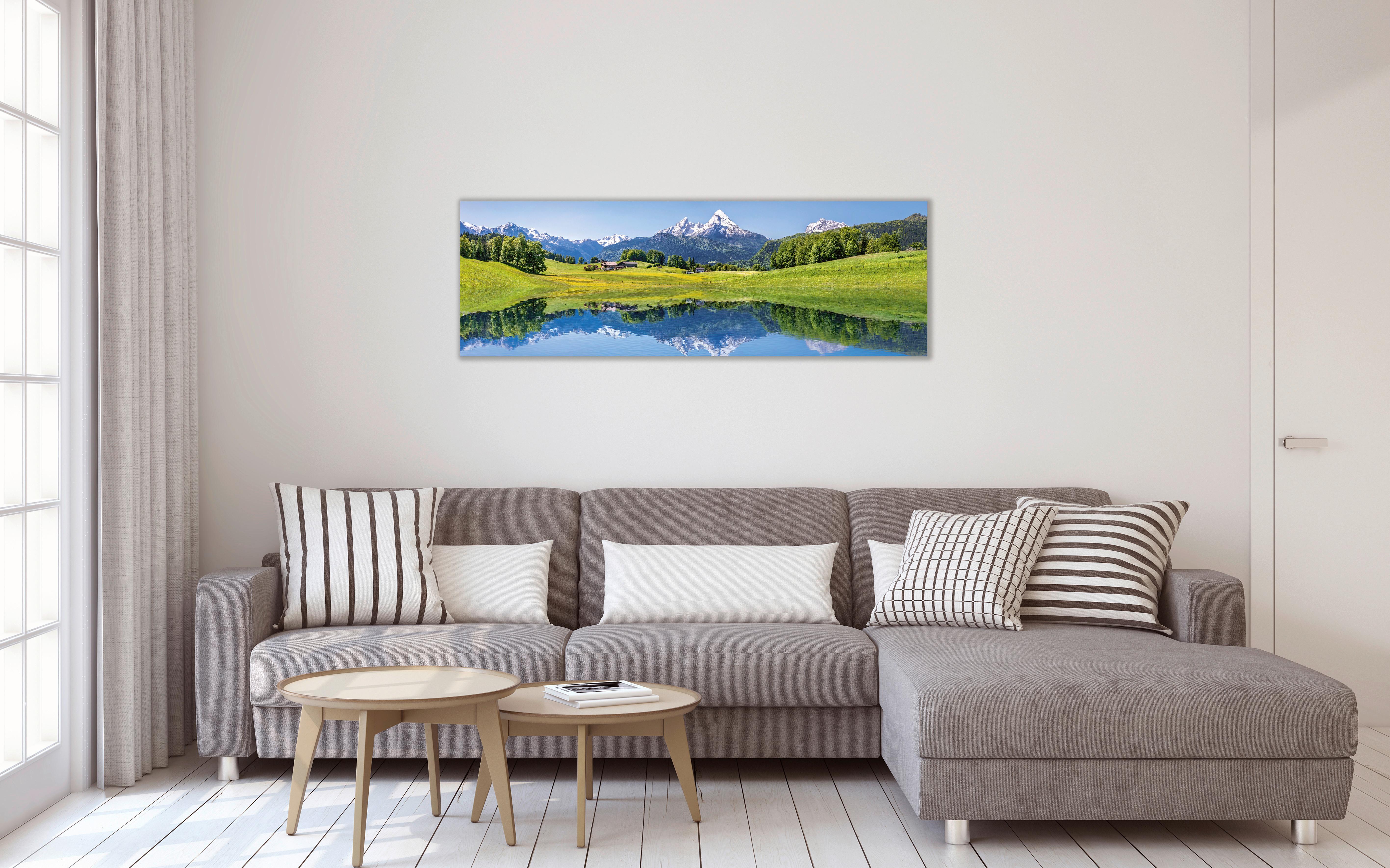 Obraz na plátne MARCUS - zelená, Basics, dřevo (150 cm/50 cm/3 cmcm) - Mömax
