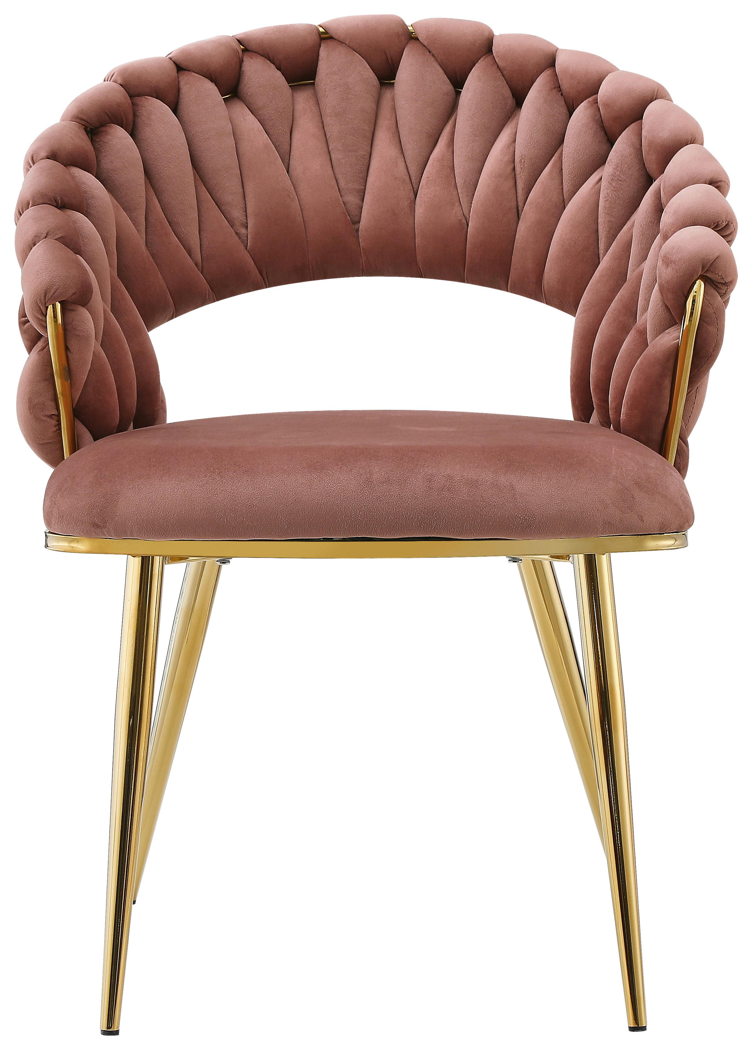 Armlehnstuhl-Set Finesse 125 Rosa - Goldfarben/Rosa, Design, Kunststoff/Metall (61/82/60cm) - Kayoom
