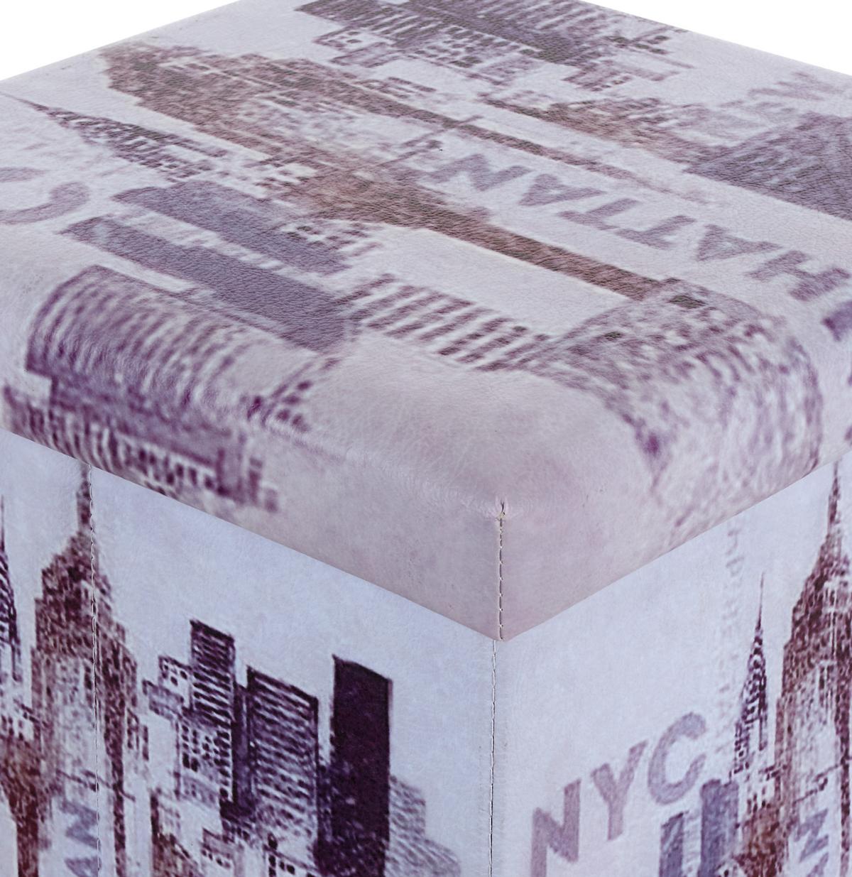 Sitzwürfel Nyc Mit Stauraum Lederlook Multicolor H: 36 Cm - Multicolor, MODERN, Holzwerkstoff/Textil (36/36/36cm)