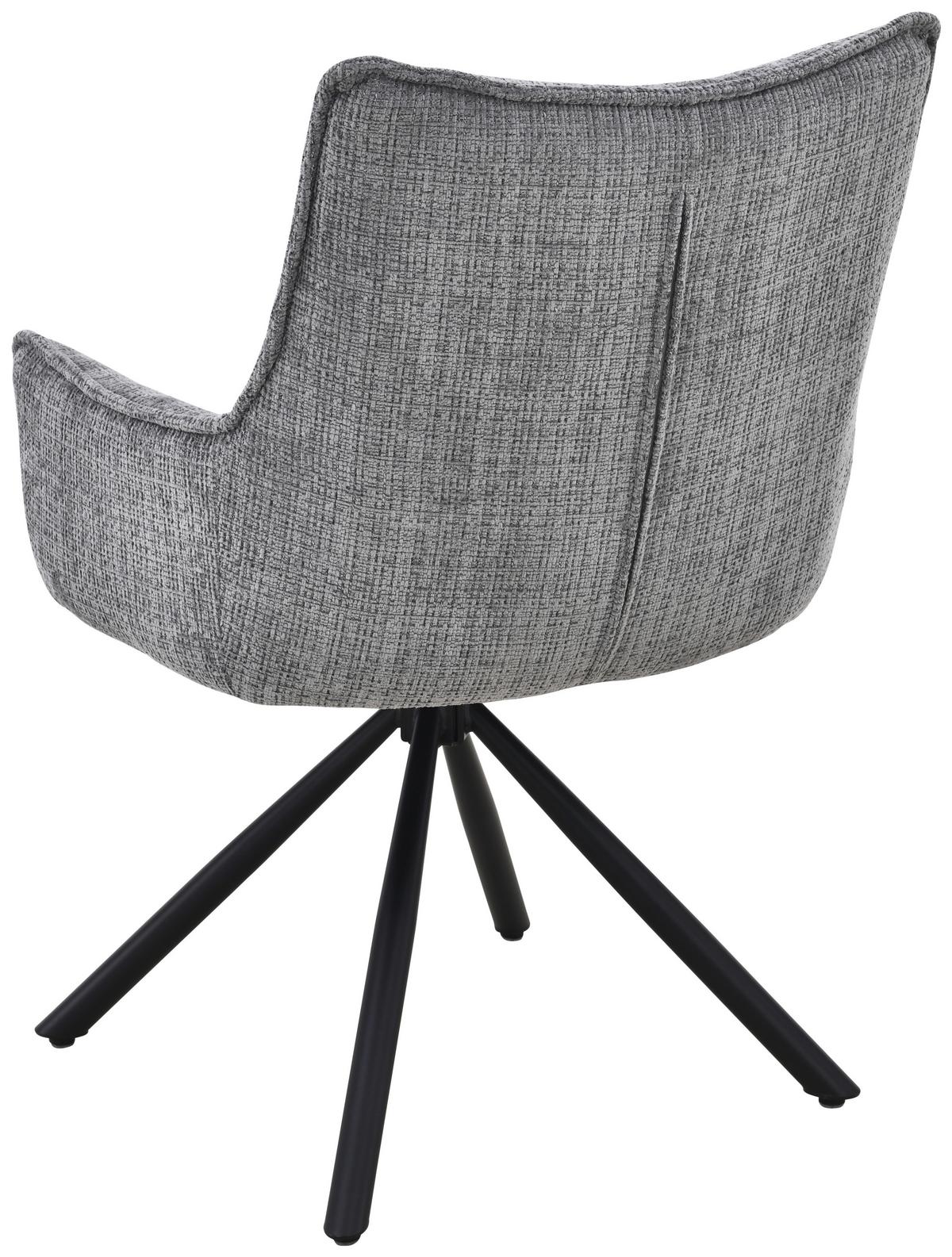 Armlehnstuhl Aria Grau/Schwarz B: 57 cm - Schwarz/Grau, MODERN, Holz/Textil (57/90/67cm) - Livetastic