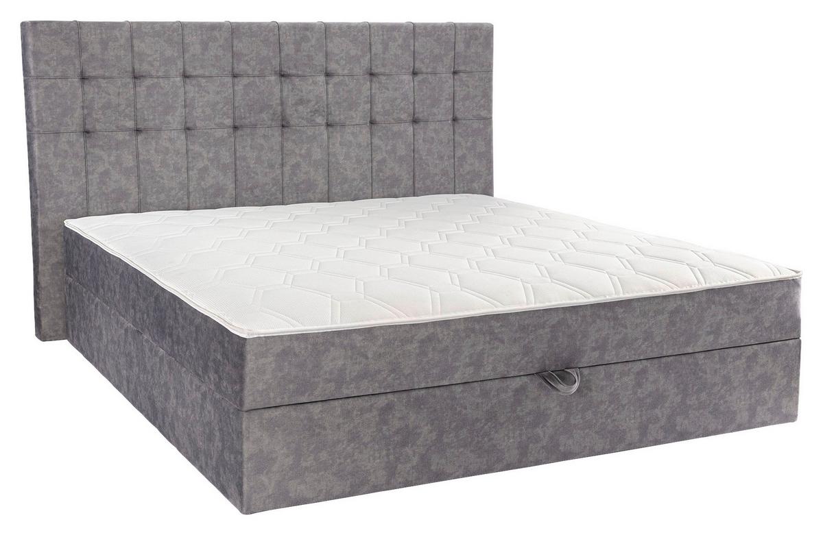 Box-ágy Elio 180/200 Cm - szürke, textil (180/200cm)