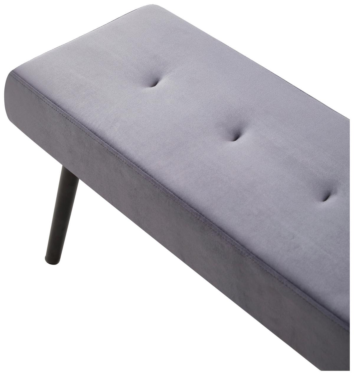 Lavice DENISE - šedá/černá, Moderní, kov/textil (100/44/35cm) - Mömax