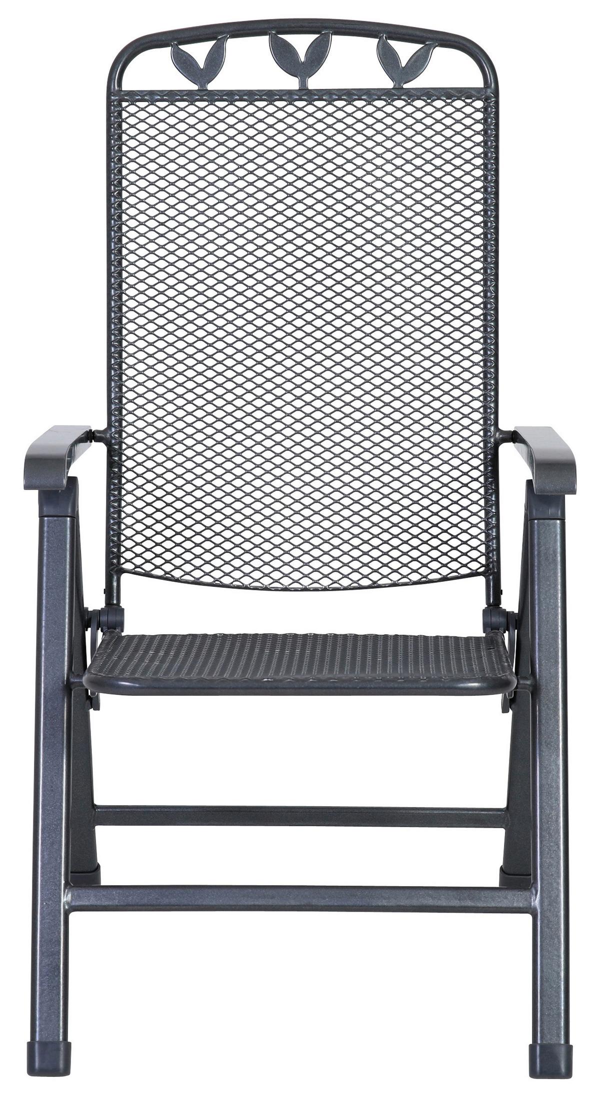 Gartensessel Klappbar Toulouse Metall - Grau, Basics, Metall (58/108/64cm) - Gardenson