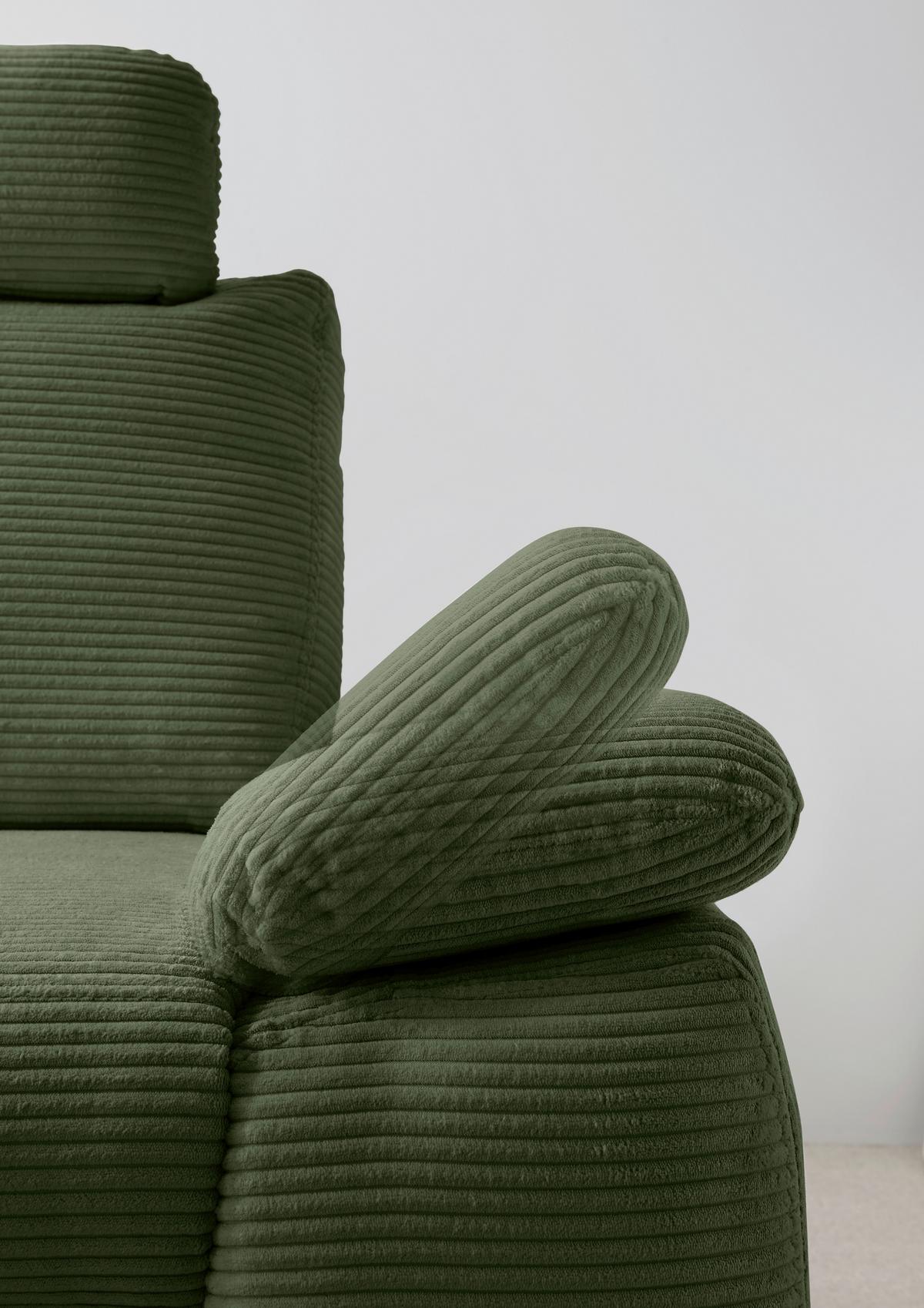 Eckschlafsofa Positano Dunkelgrün S: 206x261 Cm - Wildeiche/Dunkelgrün, MODERN, Textil (206/261cm) - Livetastic