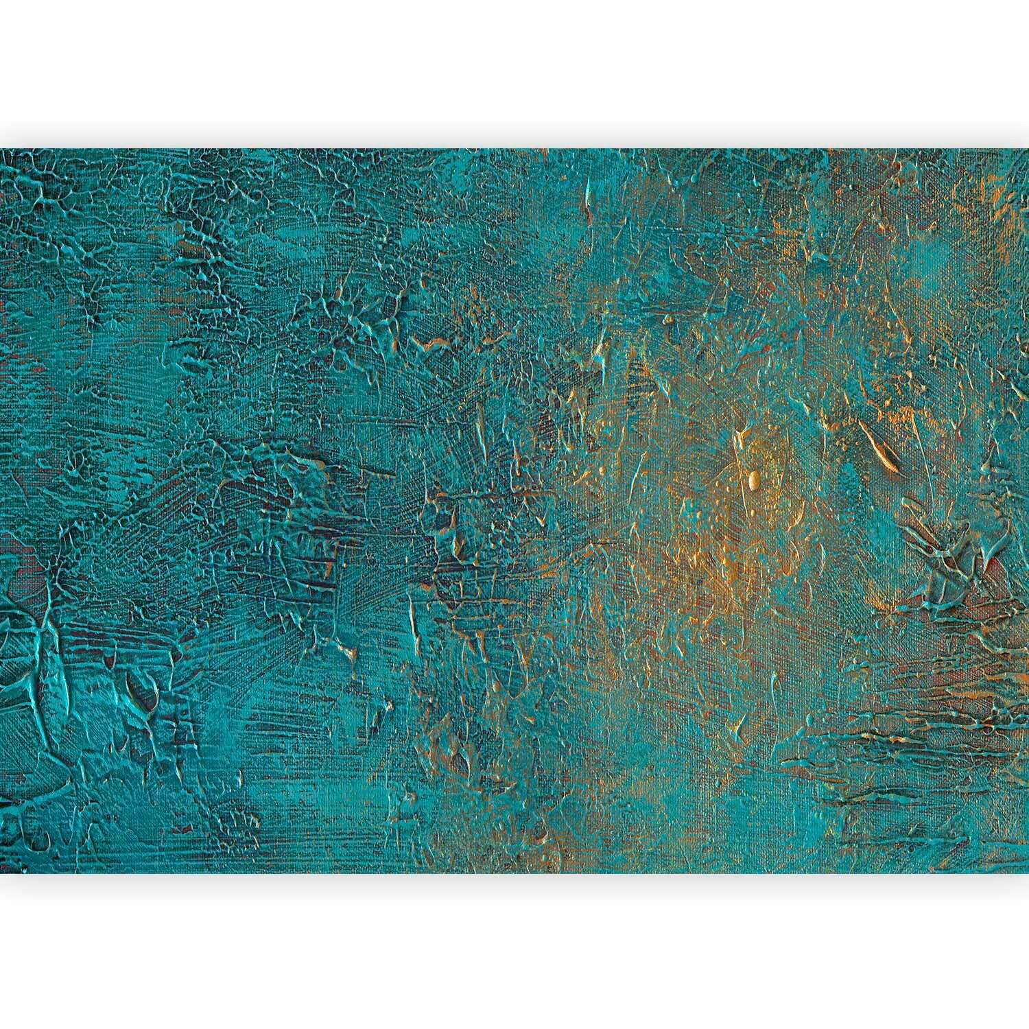 FOTOTAPETE Türkis Kupferfarben B: 100 cm - Türkis/Kupferfarben, Basics, Textil (100/70cm) - artgeist