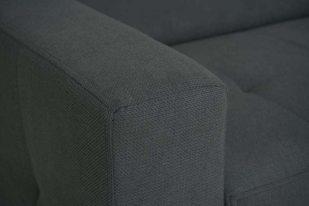 Rohová sedačka MARCO, obojstranná, tmavosivý velúr - čierna/tmavosivá, Konventionell, kov/drevo (238/78-94/170cm)