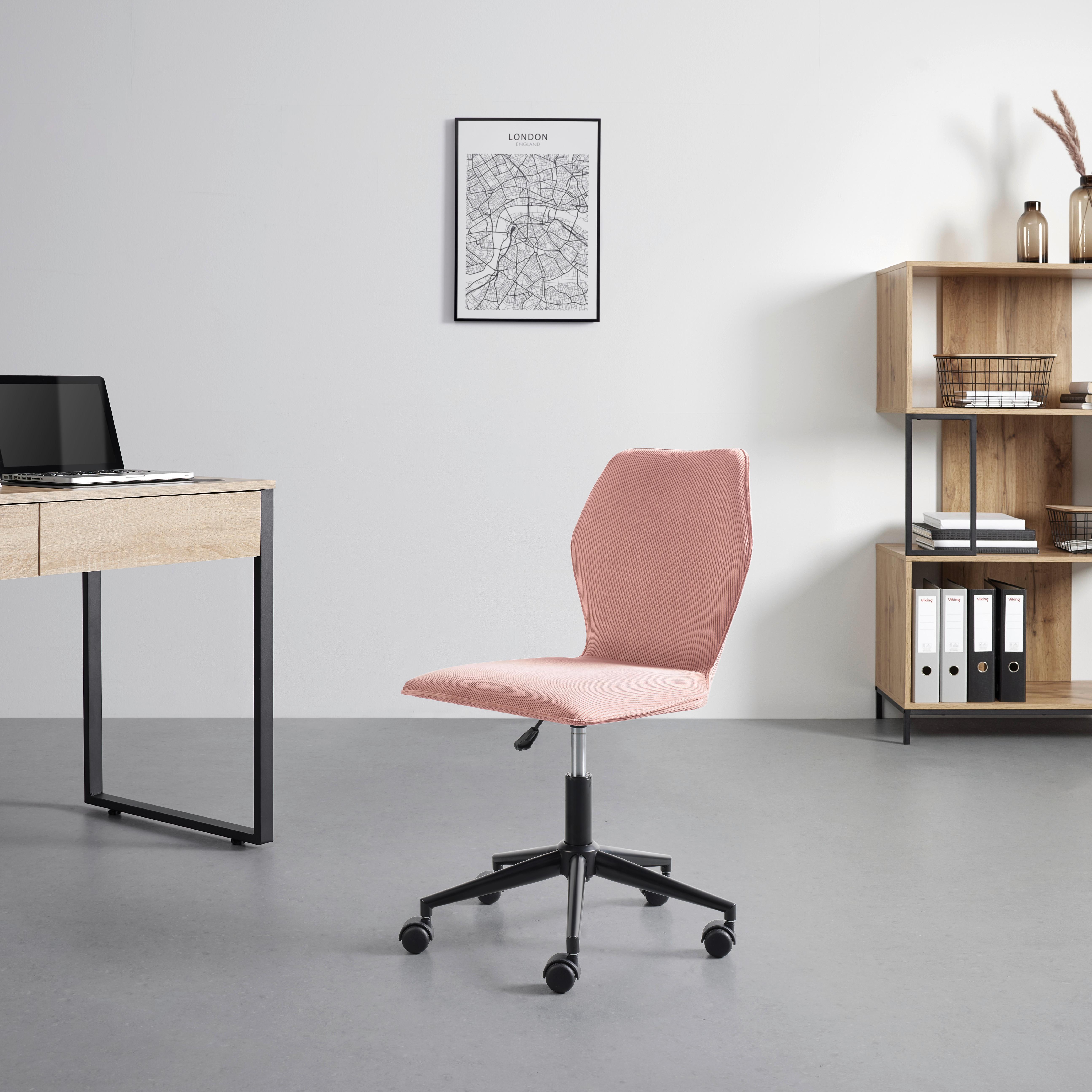 Otočná židle LUIGI -EXKLUSIV- - pink/růžová, Moderní, kov/textil (49/84-94/54cm) - Mömax