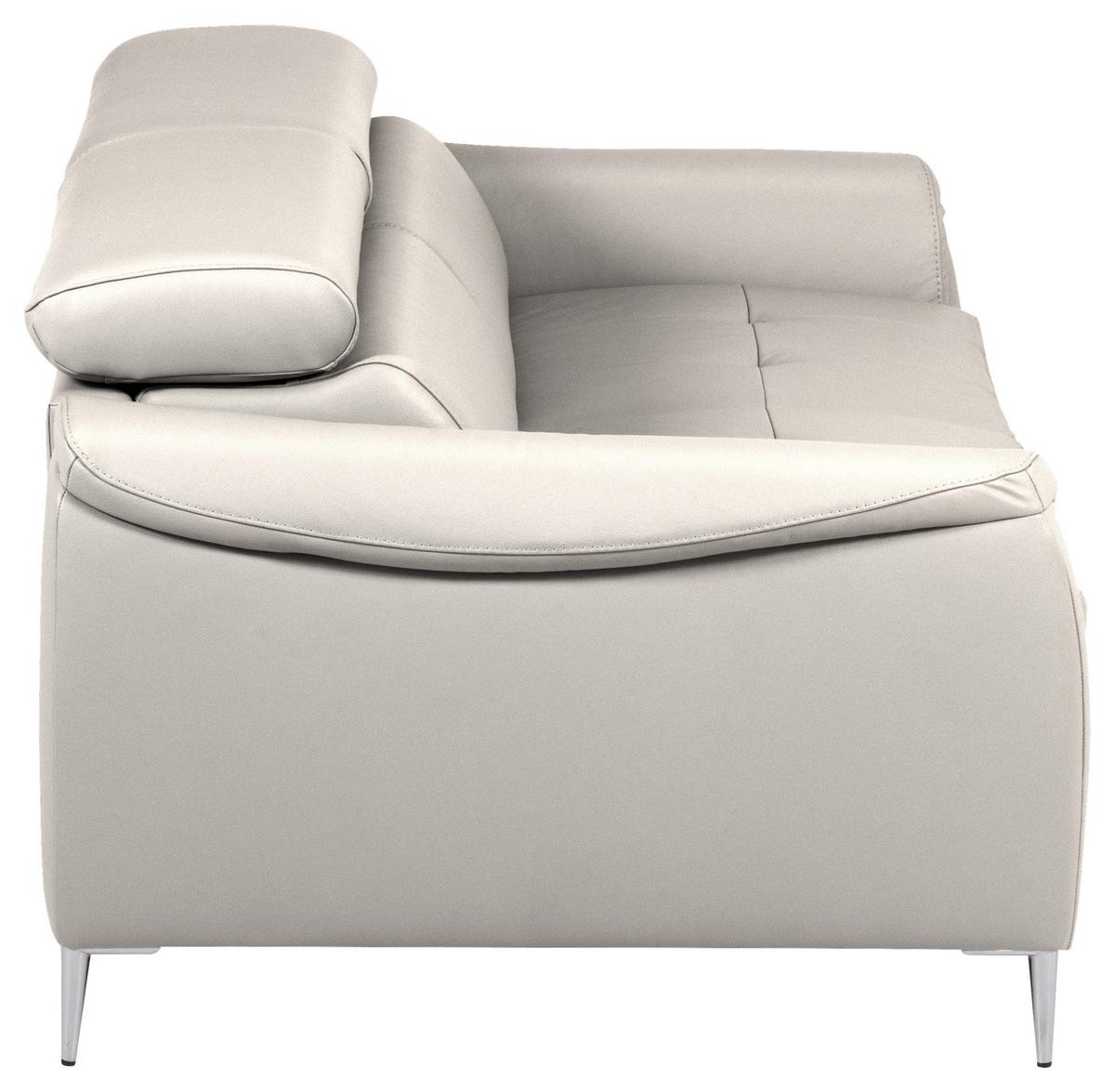 Schlafsofa Pafos Grau Lederlook, Rindsleder B: 203cm - Grau, Design, Leder/Textil (203/77-98/103cm) - MID.YOU
