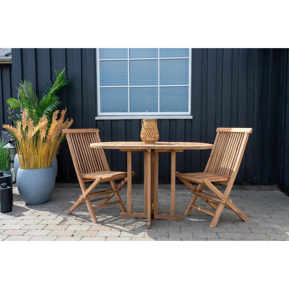 GARTENSTUHL-SET Toledo Braun B: 46 cm - Teakfarben, MODERN, Holz (46/89/62cm) - Gardenson