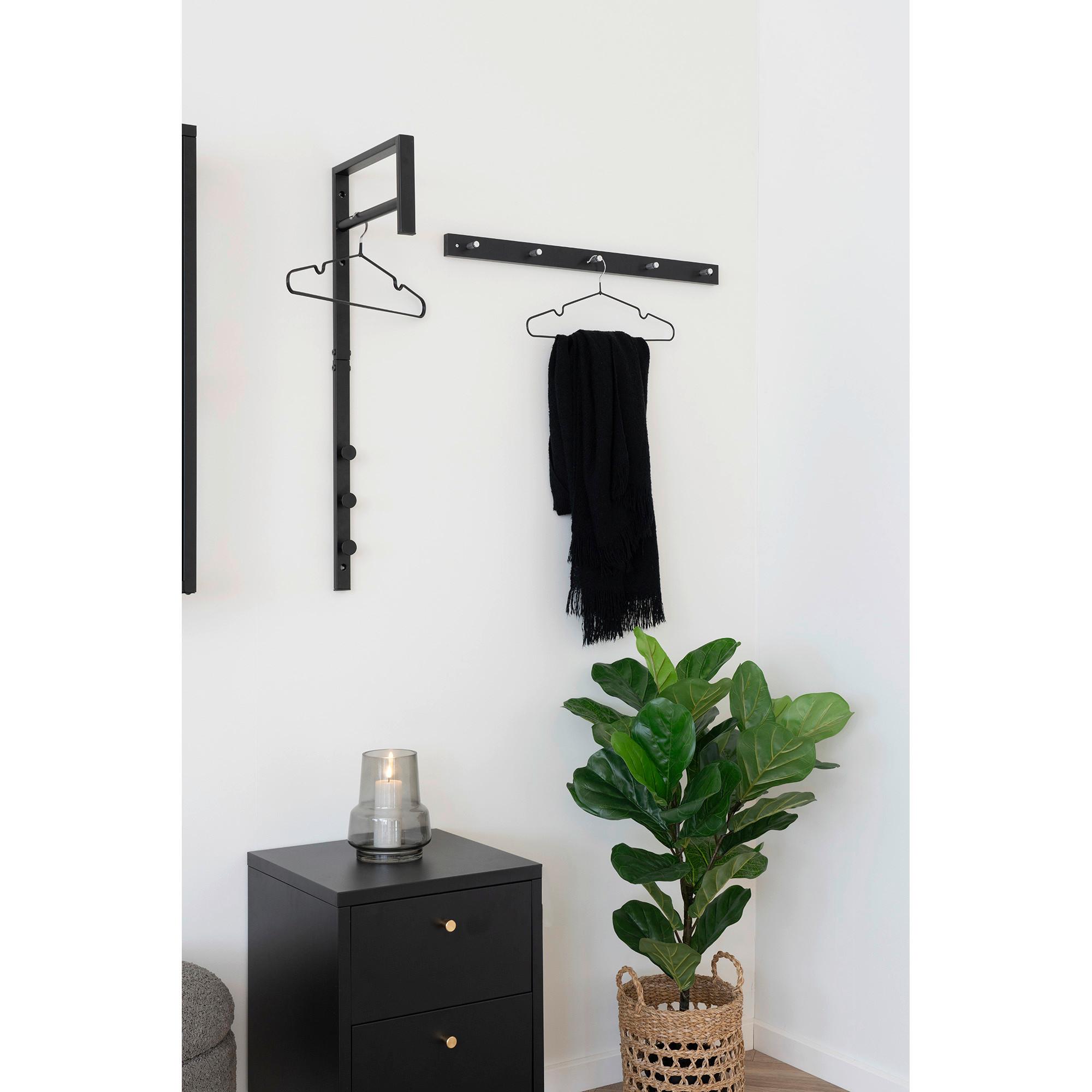 Garderobenpaneel Trento Schwarz B: 3 cm - Schwarz, Design, Metall (3/82/30cm)
