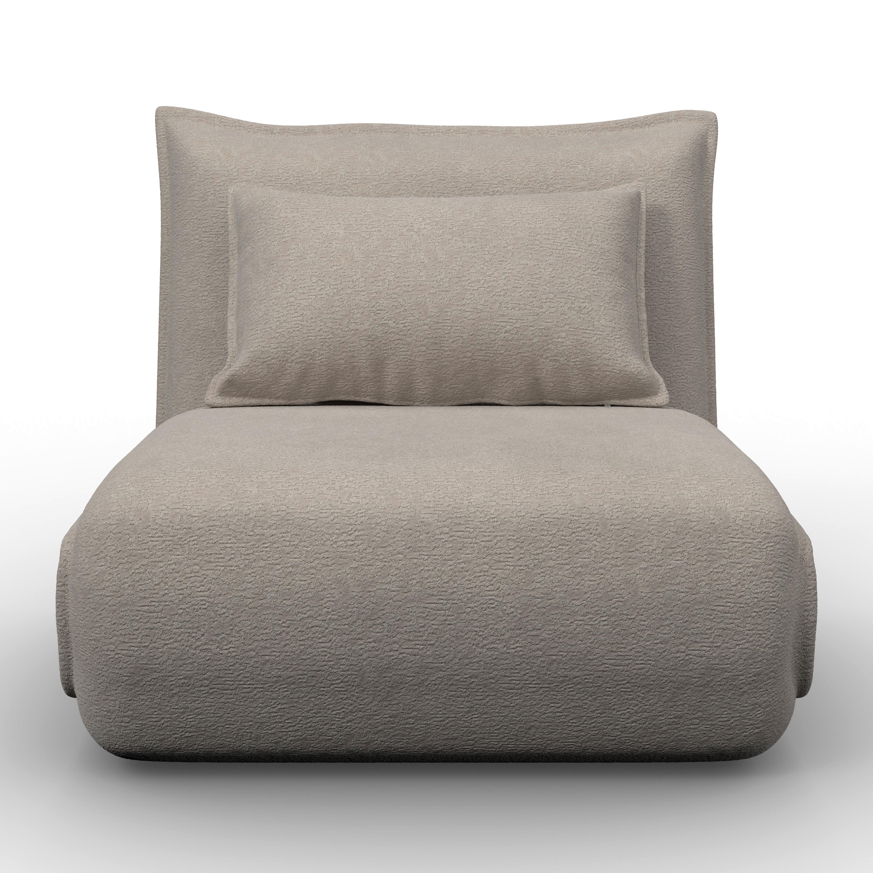 Rozkladacie kreslo MACY, béžová, max. 120 kg - béžová, Modern, kov/textil (83/35/65cm) - Bessagi Home