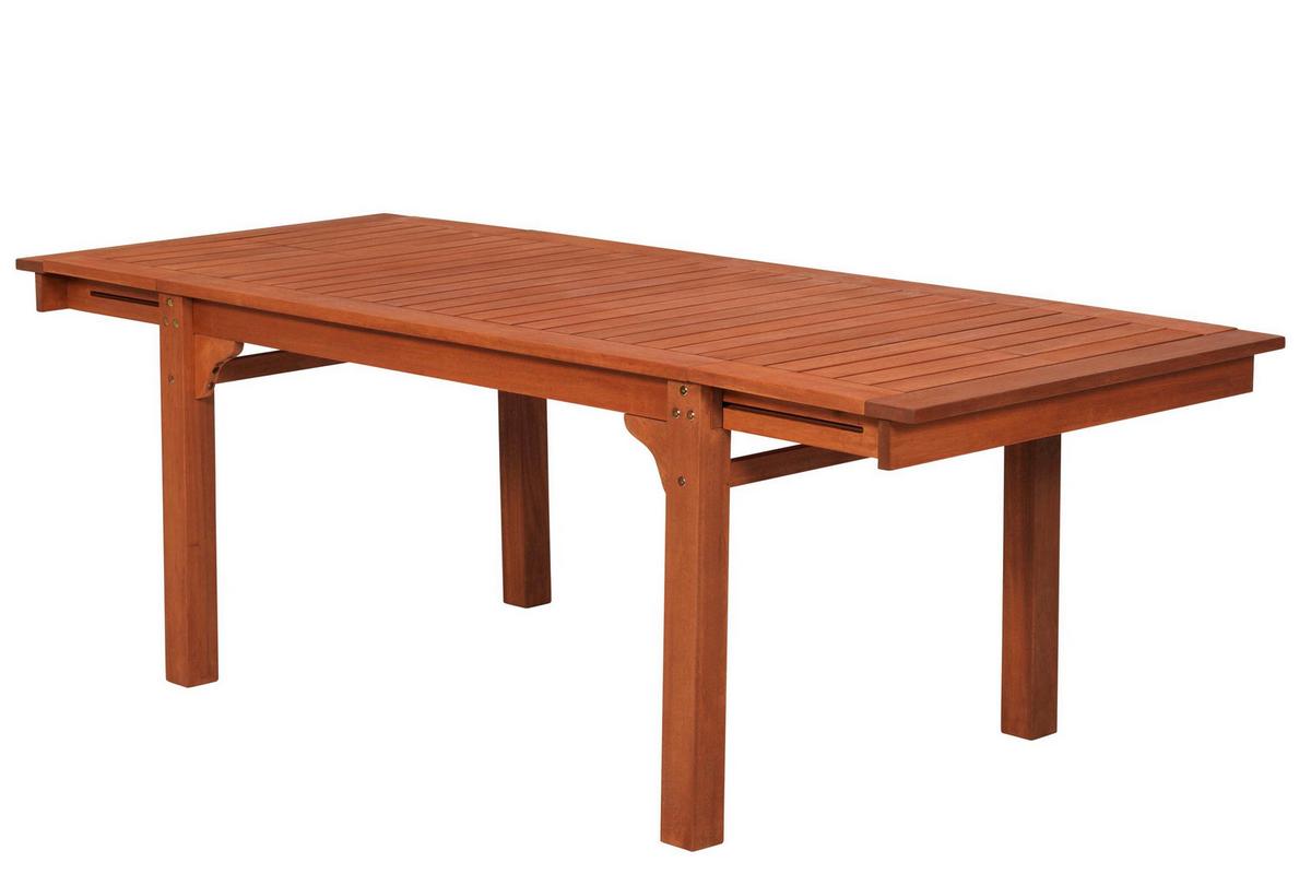 Gartentischgruppe Cordoba 7 -Teilig. Naturfarben - Eukalyptusholzfarben, KONVENTIONELL, Holz - Gardenson