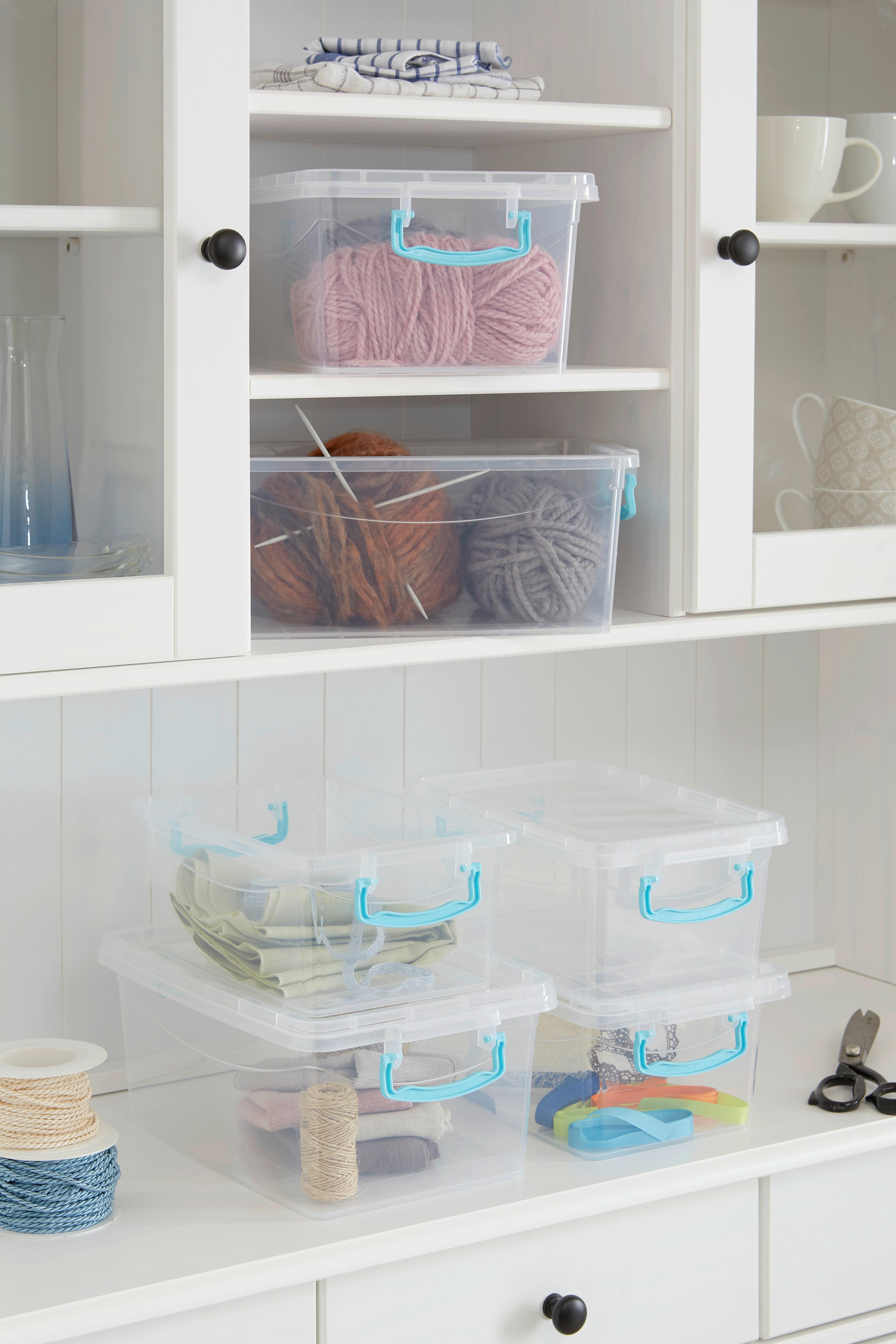 Aufbewahrungsbox Daris mit Deckel 3er-Set Je 8,5 L - Blau/Transparent, Basics, Kunststoff (37/24,5/15cm) - Homezone