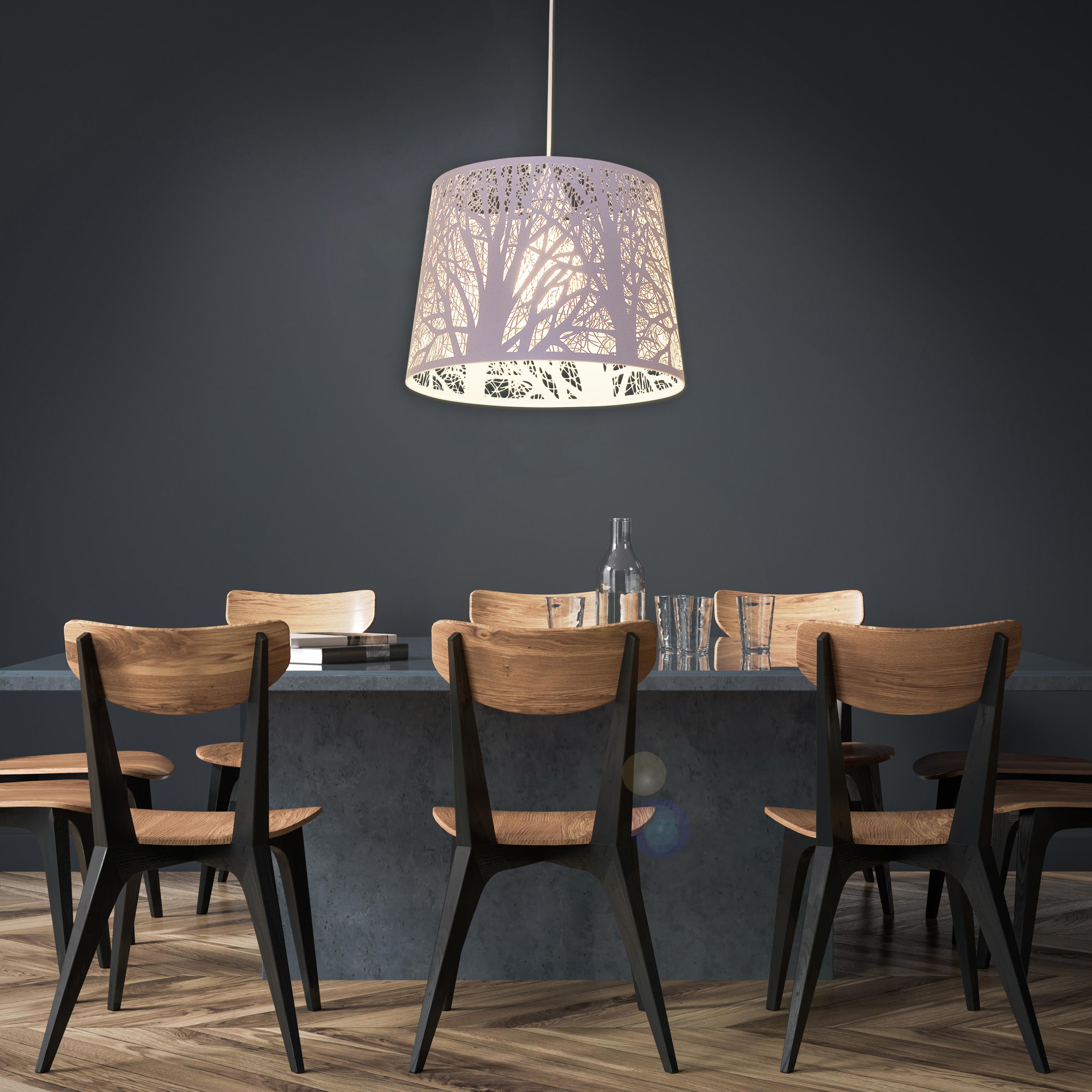 Hängeleuchte White Wood H: 110 cm 1-Flammig - Weiß, Trend, Kunststoff/Metall (25/110cm) - Näve