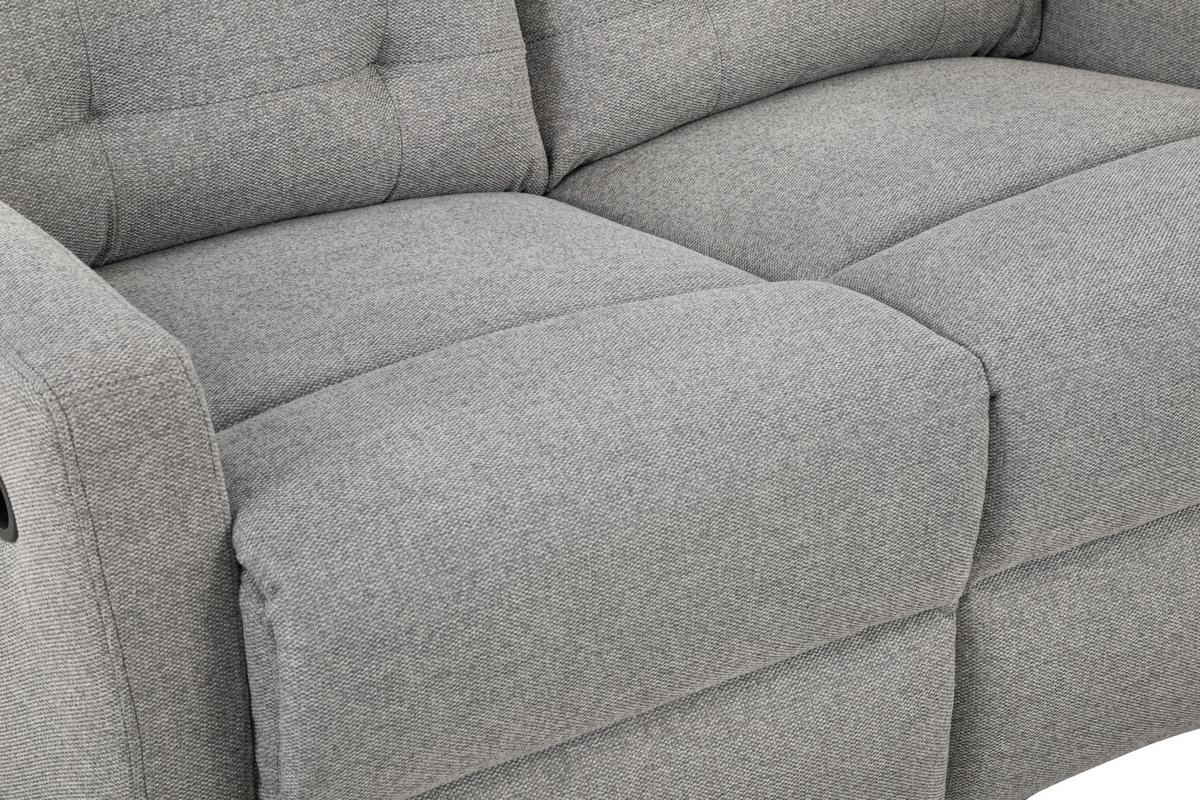 Sitzgarnitur 3-tlg. Nuvia Mit Relaxfunktion Grau - Schwarz/Grau, Design, Textil - Livetastic