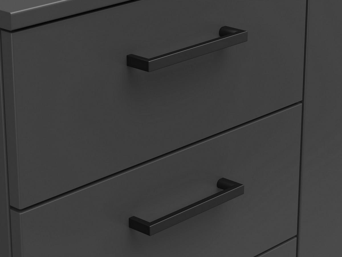 Kommode mit Füßen B: 120 cm Multi Cabinet Graphitfarben - Anthrazit/Graphitfarben, MODERN, Holzwerkstoff (120/83/52cm)