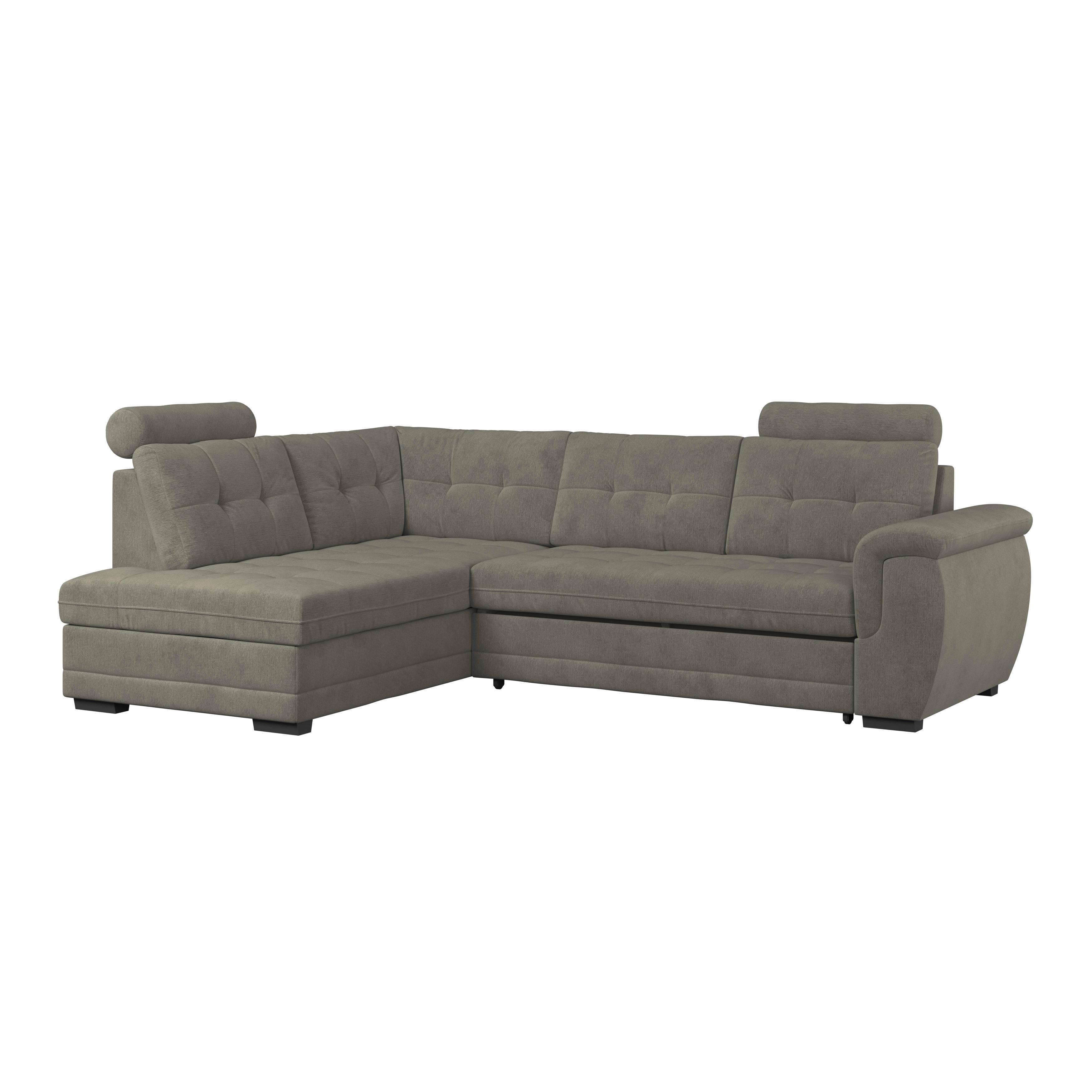 Ecksofa mit Schlaffunktion Falco new Braun 183x251 cm - Schwarz/Braun, KONVENTIONELL, Textil (183/251cm) - Ondega