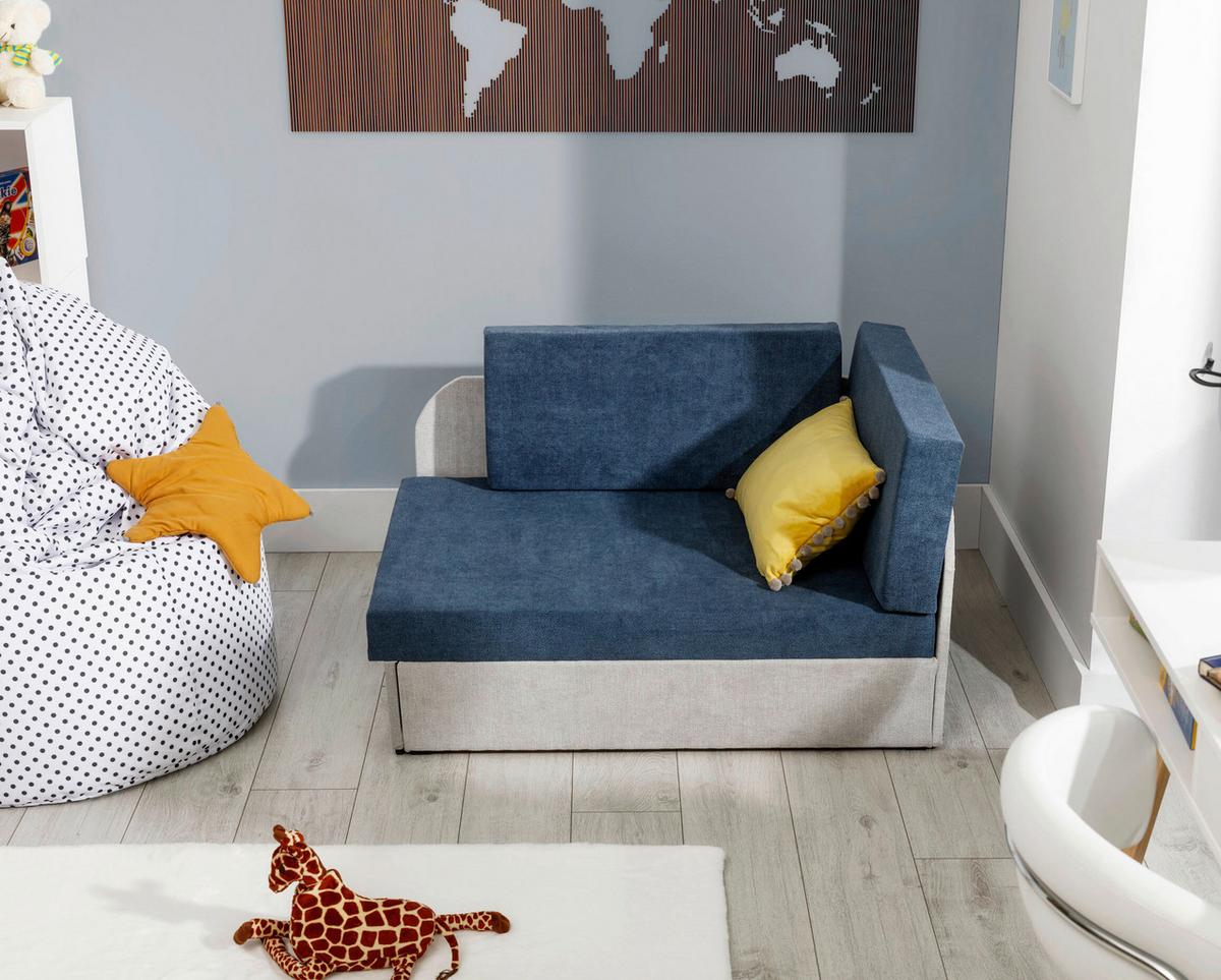 Récamiere Rosa Rechts Blau, Hellgrau, B: 104 Cm - Blau/Hellgrau, Design, Textil (104/60/75cm) - MID.YOU