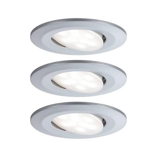 LED-Deckenleuchte Ø 9 cm 3er-Set Chromfarben Rund - Chromfarben, Basics, Kunststoff (9cm) - Paulmann