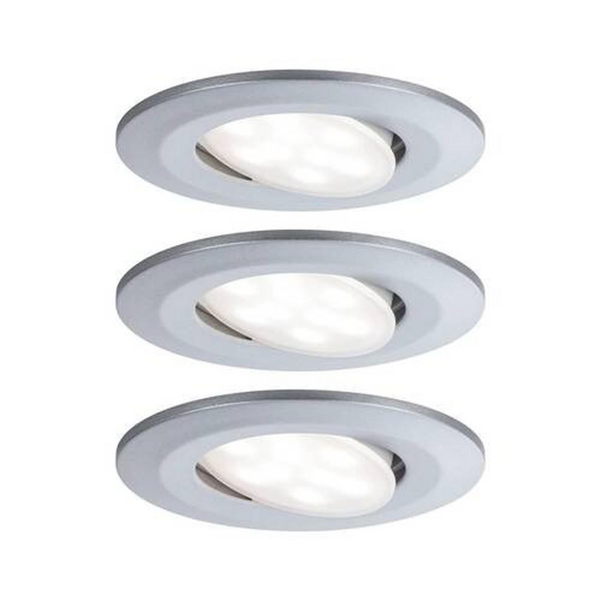 LED-Deckenleuchte Calla Ø 9 cm 3er-Set Chromfarben Rund - Chromfarben, Basics, Kunststoff (9cm) - Paulmann